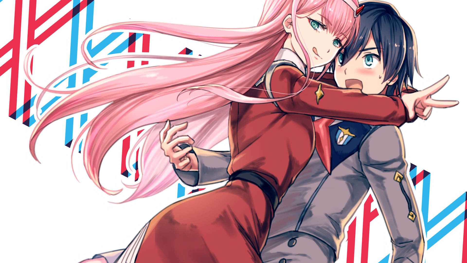 Anime Anime Girls White Background White Skin Darling In The FranXX Zero Two Darling In The FranXX R 1920x1080