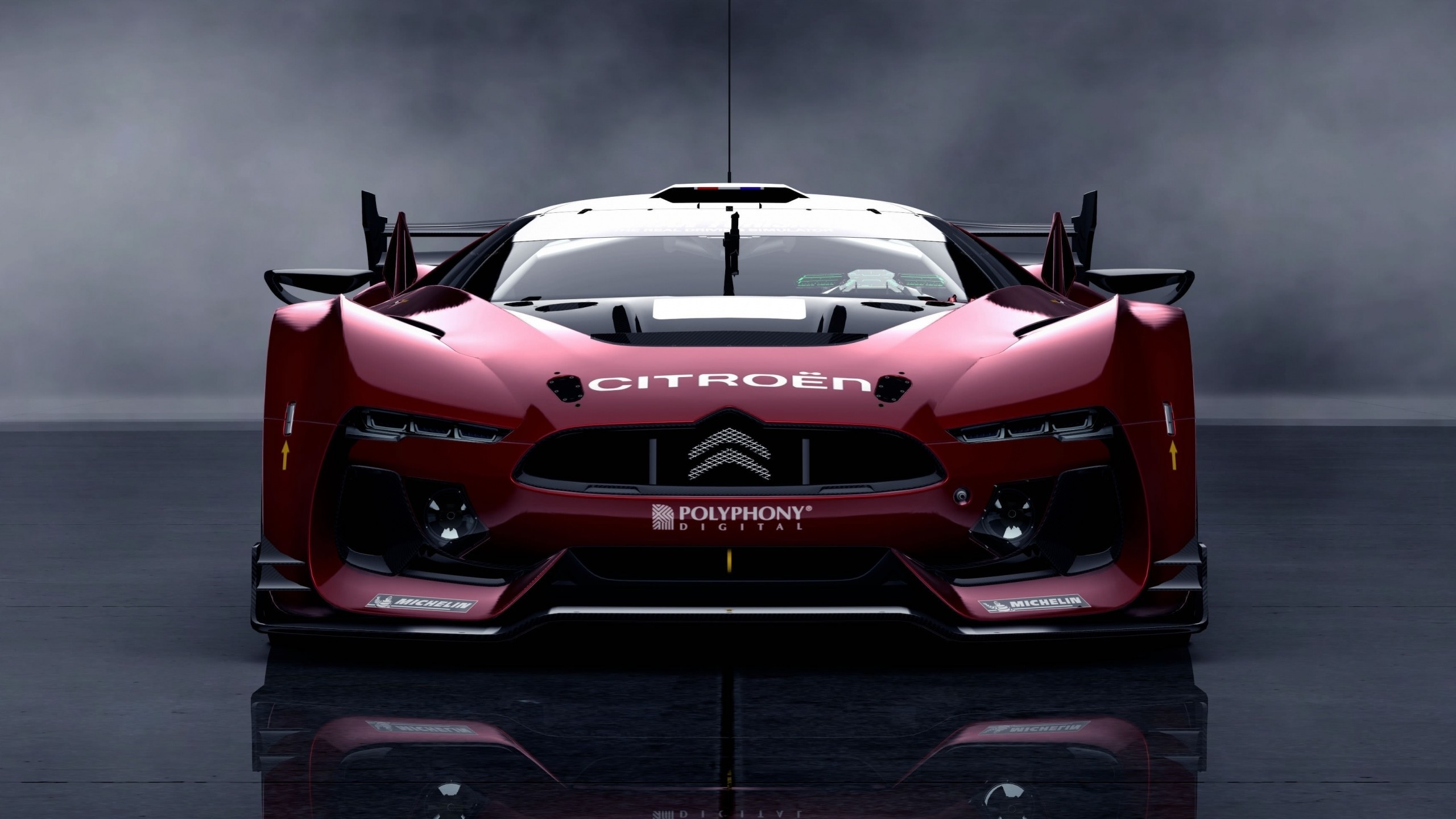 Car Gran Turismo 5 Citroen Supercars Video Games Digital Art Red Cars Race Cars Vehicle Vision Gran  2560x1440