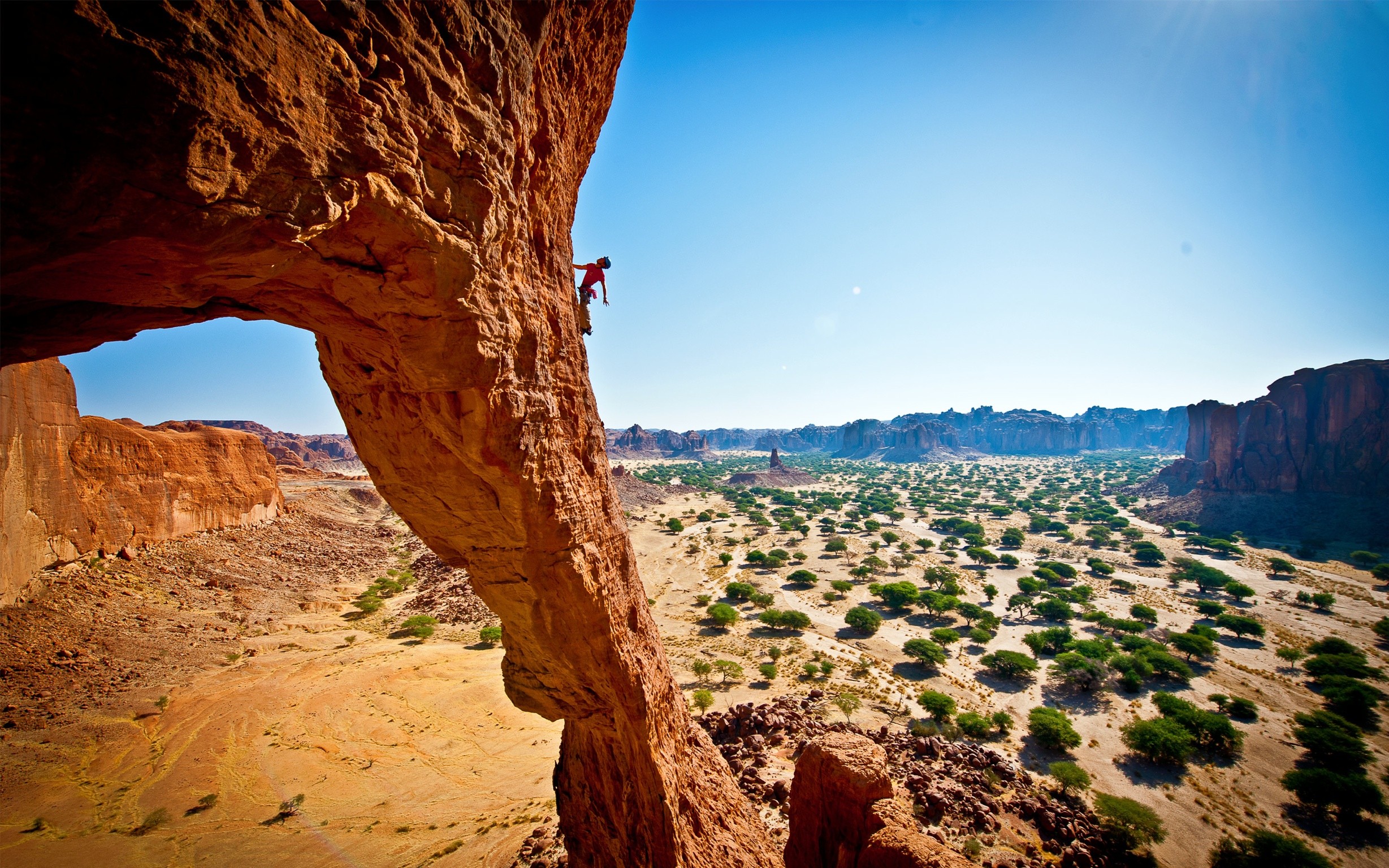 Rock Climbing Arizona USA Climbing Landscape Desert Nature 2457x1536