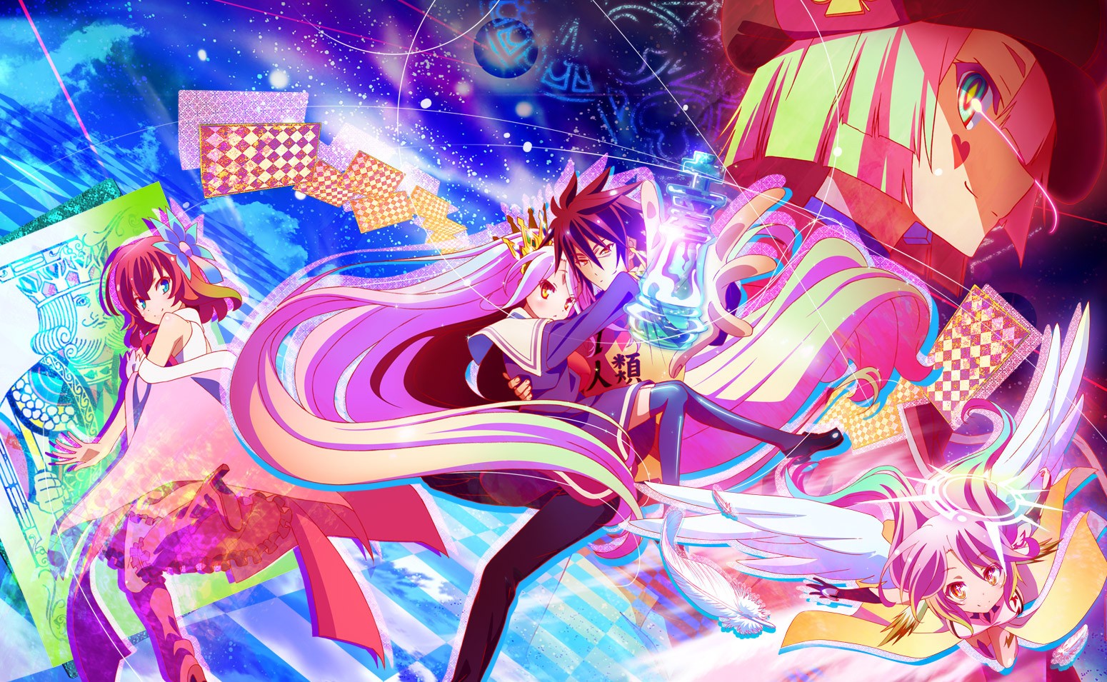 Anime Girls No Game No Life Shiro No Game No Life Sora No Game No Life Stephanie Dora Jibril Tet No  1550x955