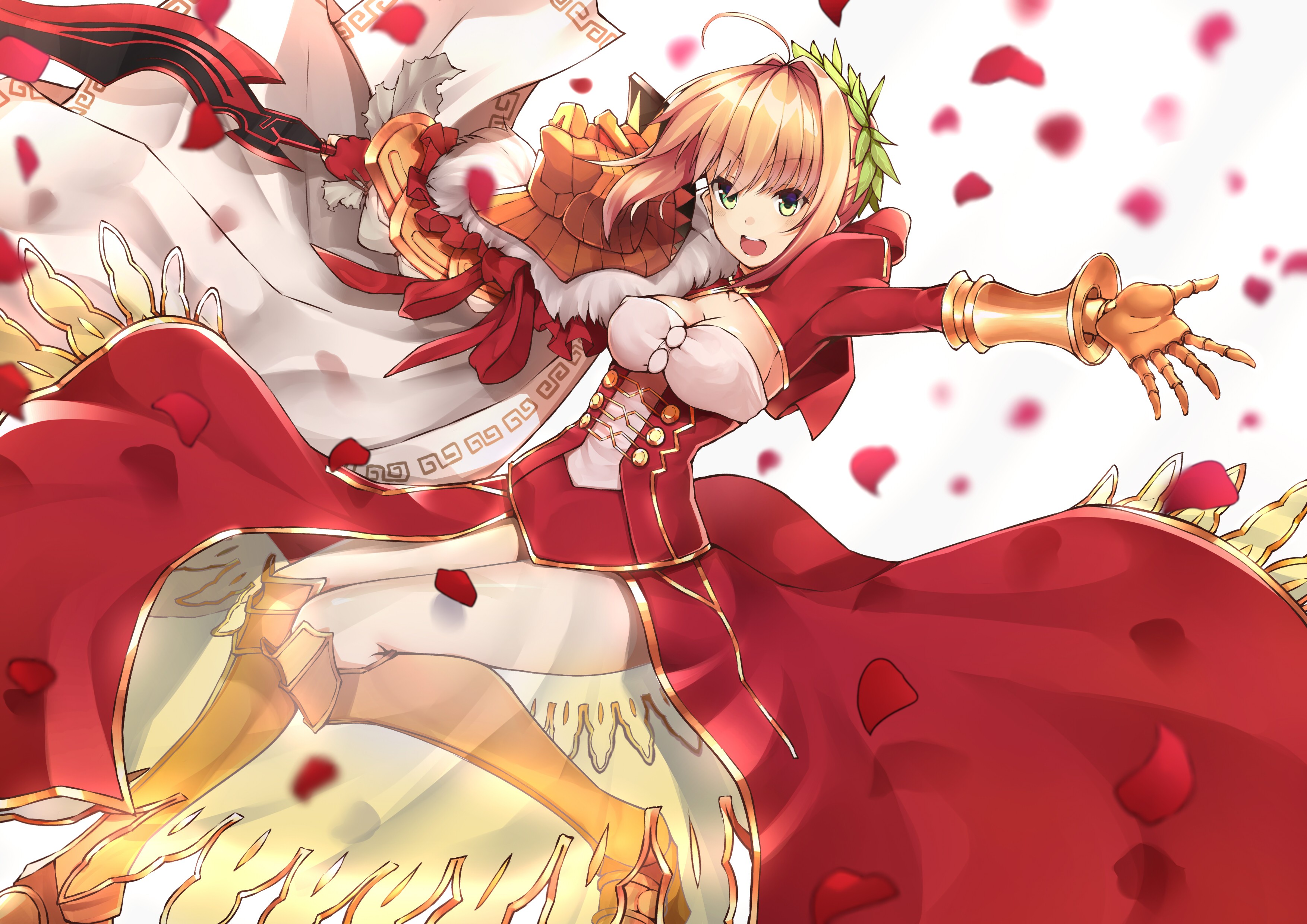 Anime Anime Girls Fate Extra Fate Stay Night Saber Extra Armor Dress Heels Sword Short Hair Blonde G 3507x2480