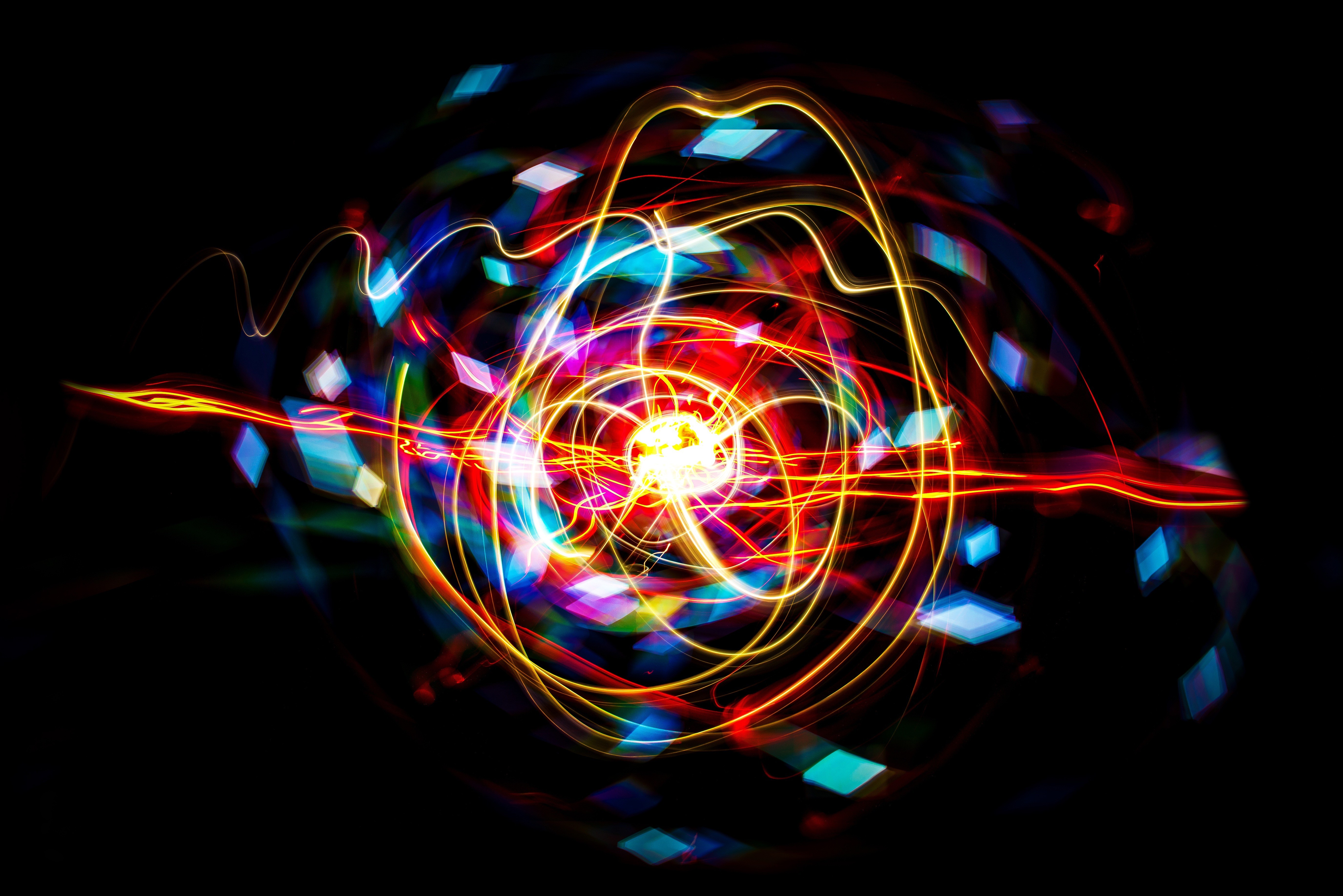 Minimalism Abstract Digital Art Geometry Black Background Colorful Diamonds Lights Waves 5500x3671