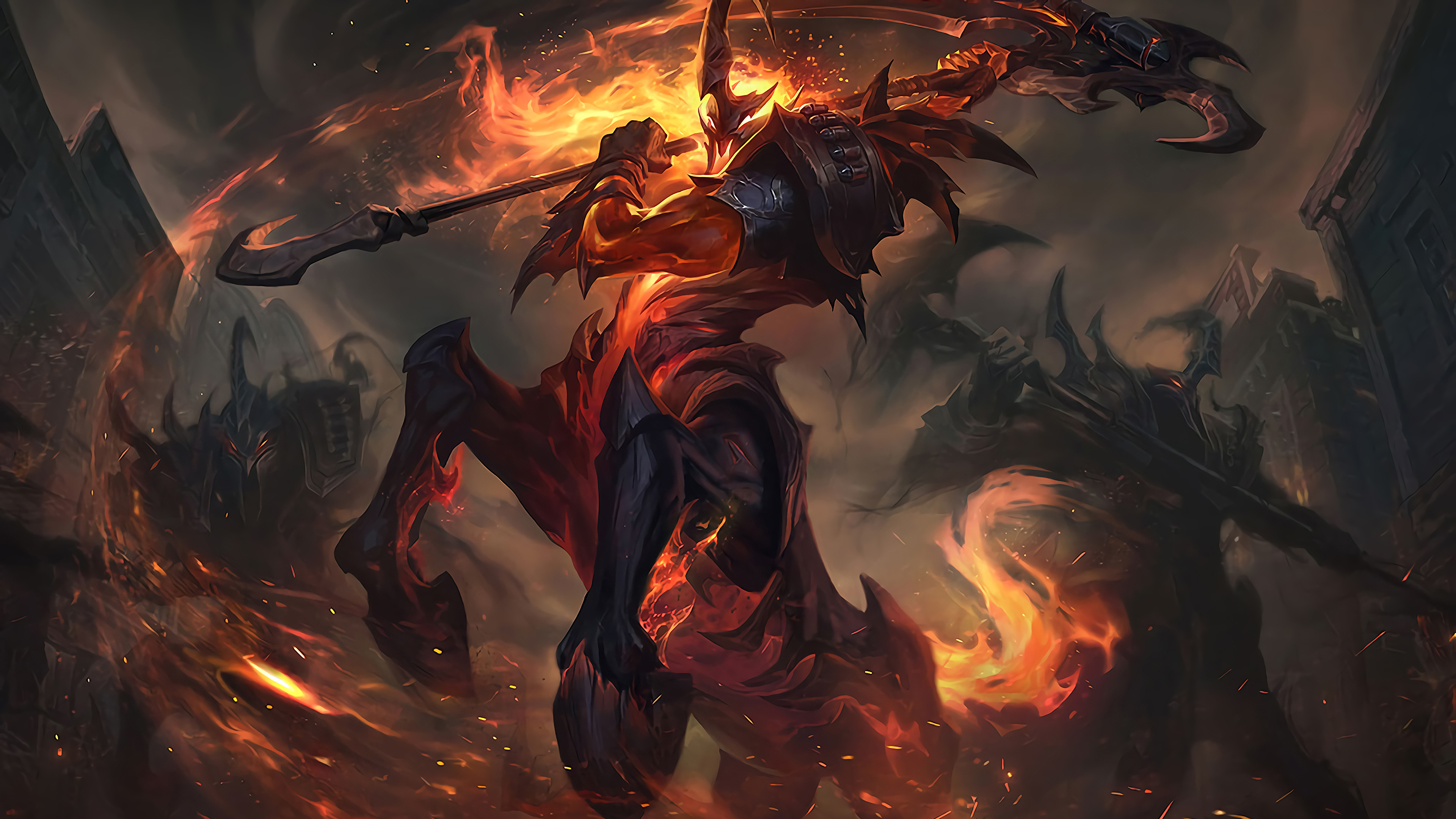 Hecarim League Of Legends Riot Games High Noon Fire 3840x2160