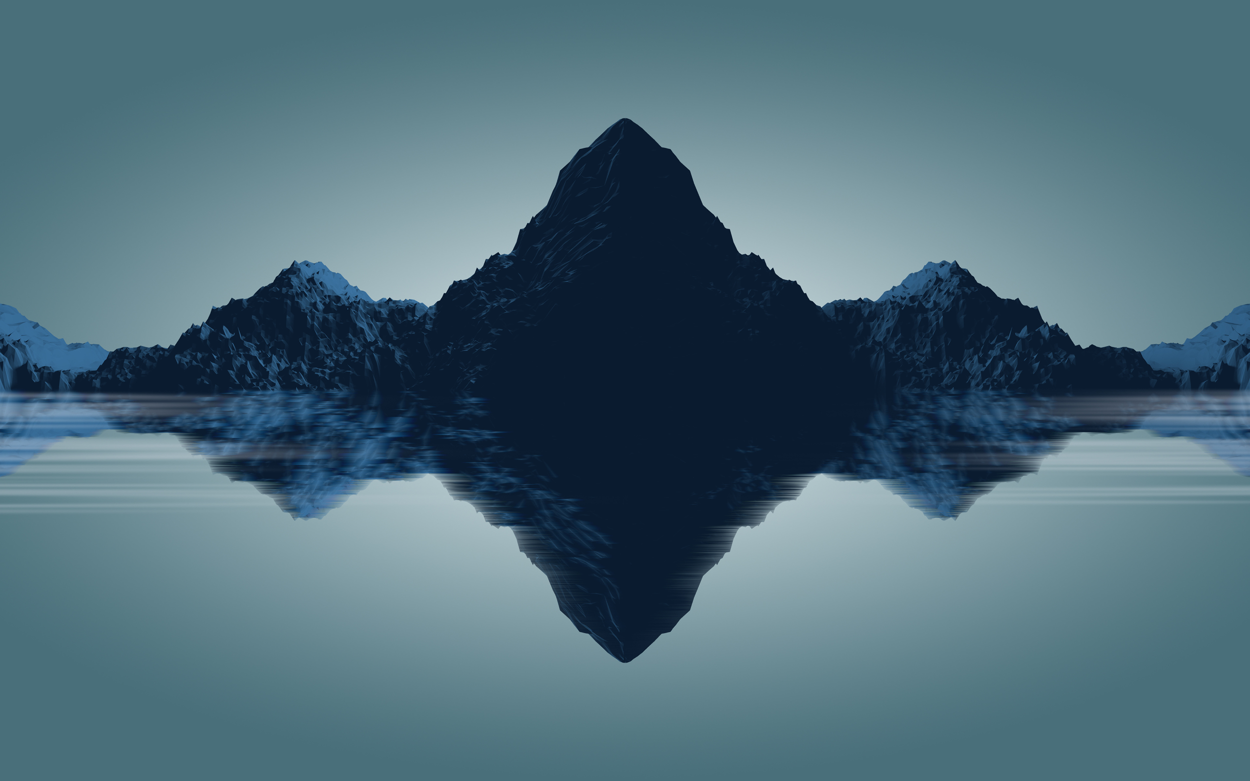 Nature Mountains Sea Centered Symmetry Mirror Reflection 2560x1600