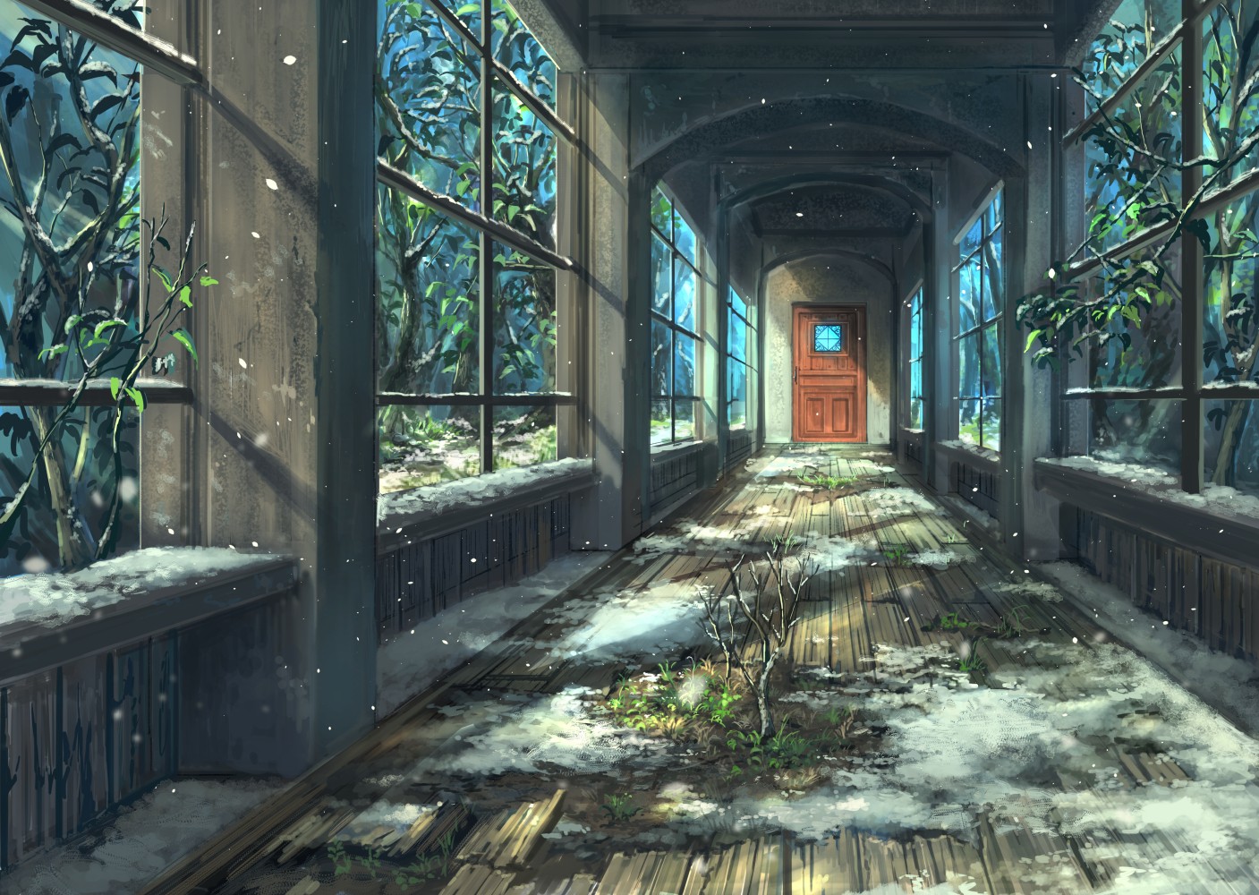 Anime Original Corridor Summer Sunbeam HD wallpaper  Peakpx