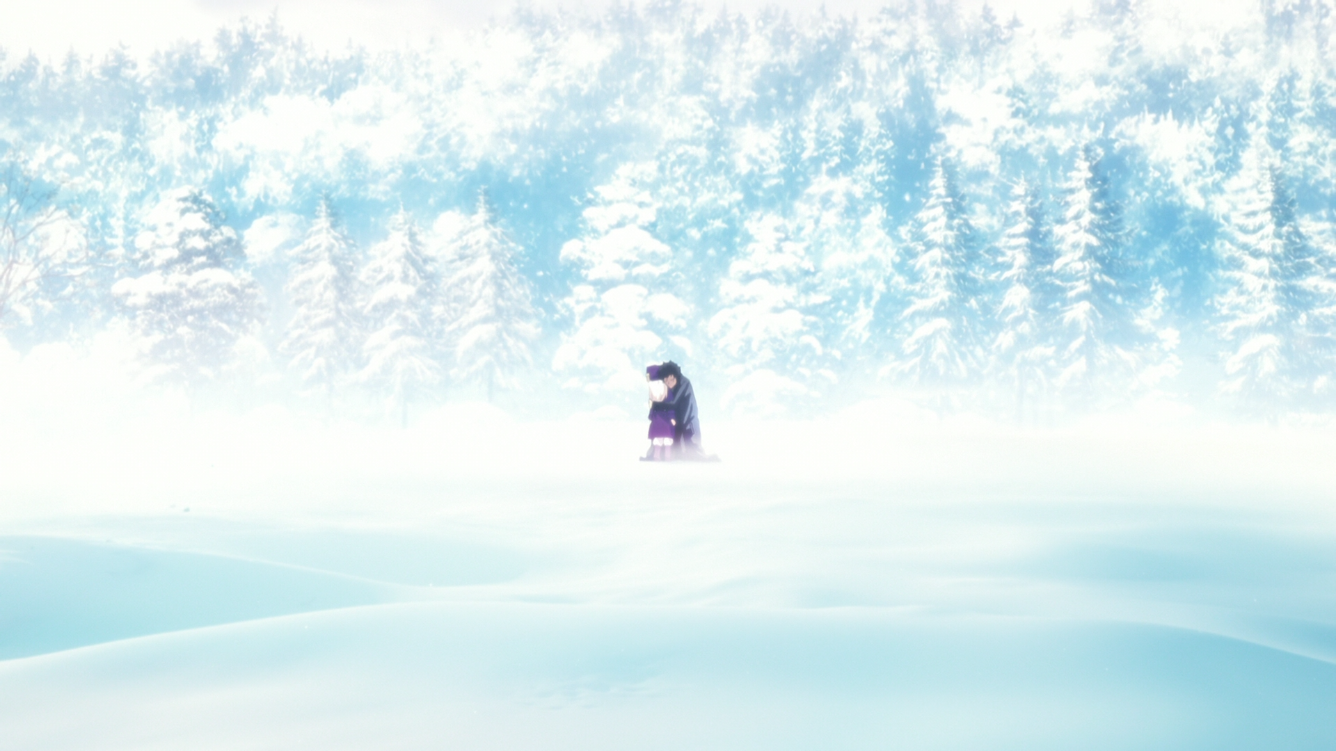 Fate Zero Anime Fate Series Kiritsugu Emiya Illyasviel Von Einzbern Winter Snow Trees 1920x1080
