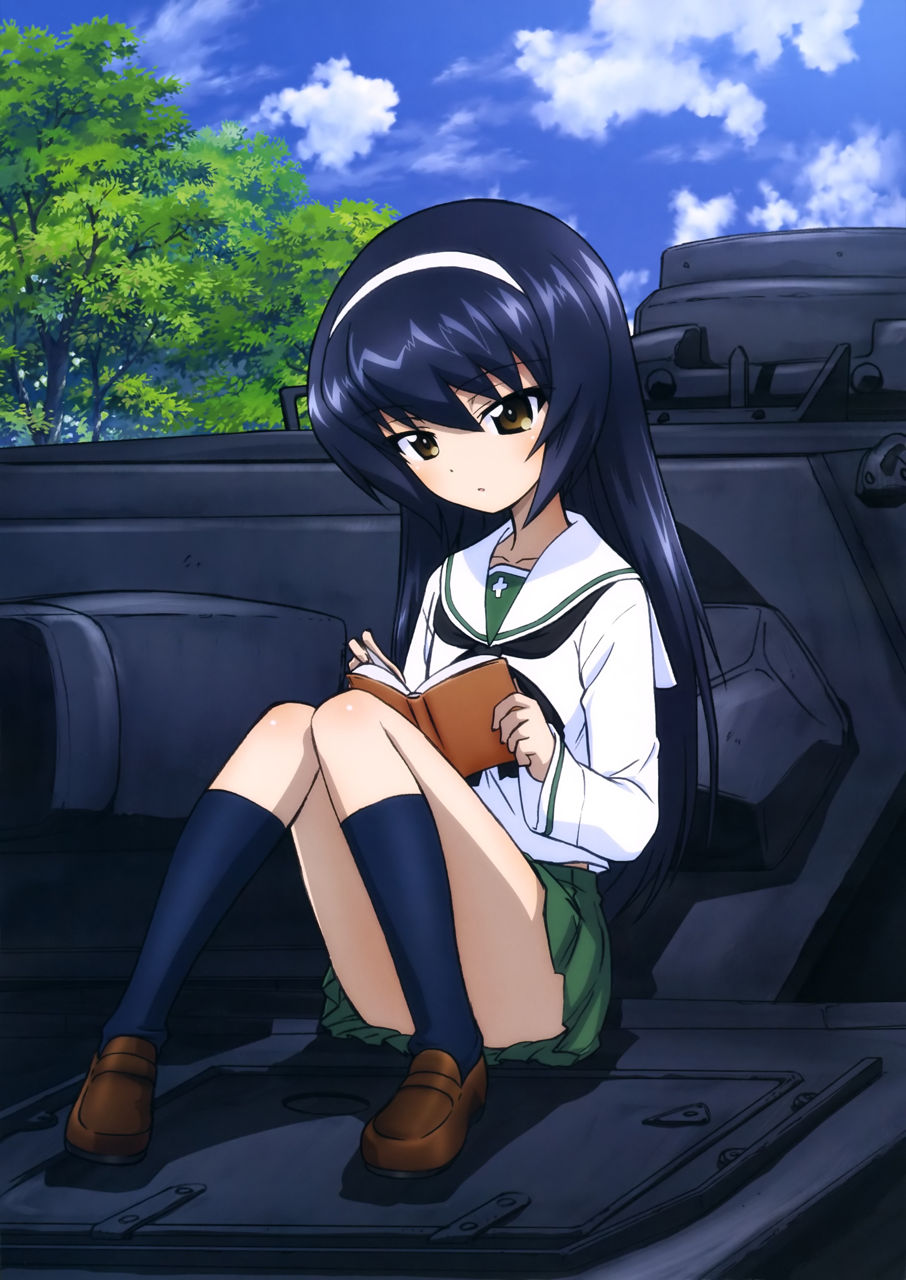 Anime Anime Girls Reizei Mako Girls Und Panzer Long Hair Tank Legs 2895x4086