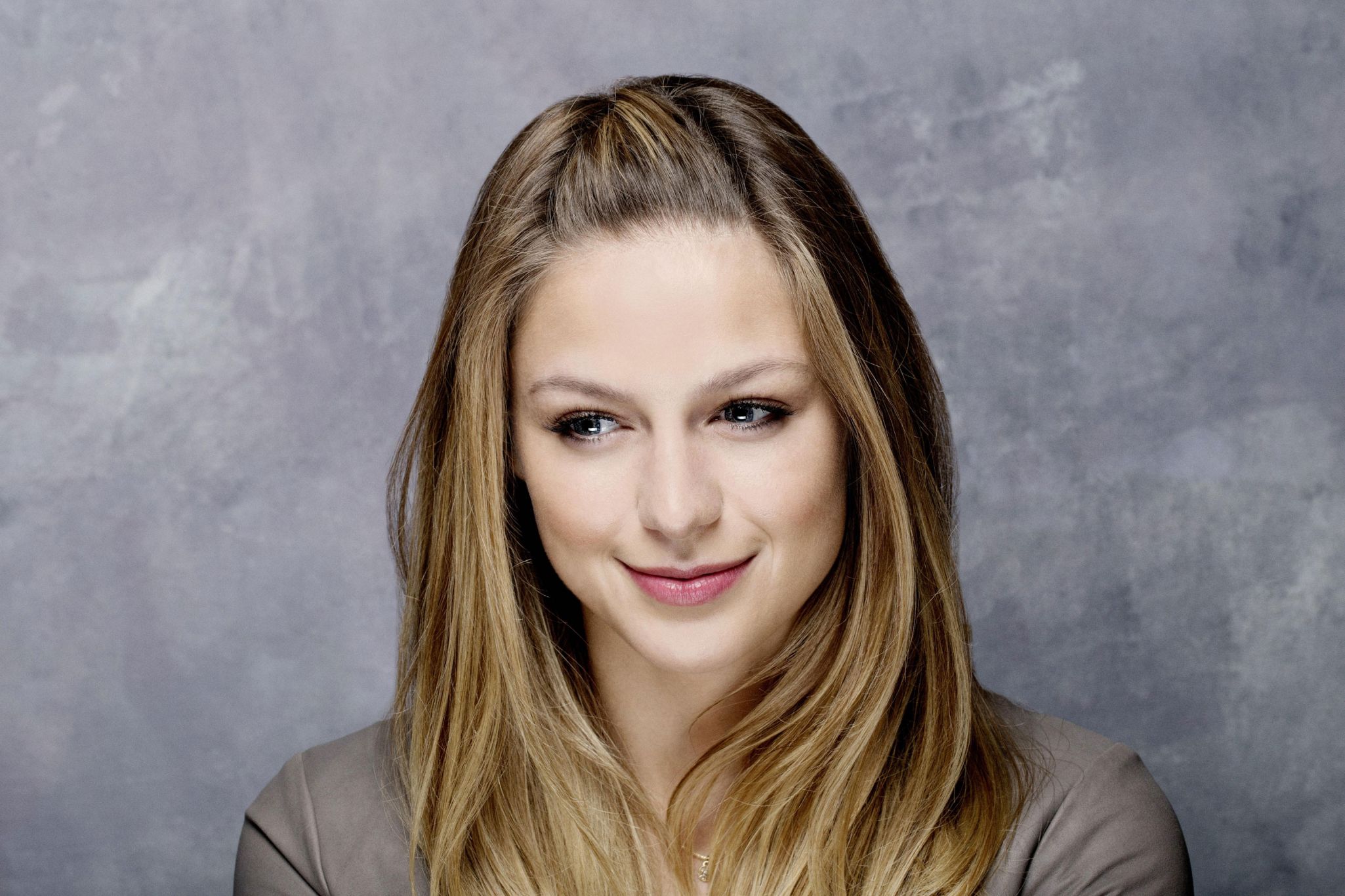 Melissa Benoist Actress Women Long Hair Pink Lipstick Celebrity Grey Jacket Jacket Ombre Hair Fringe 2050x1366
