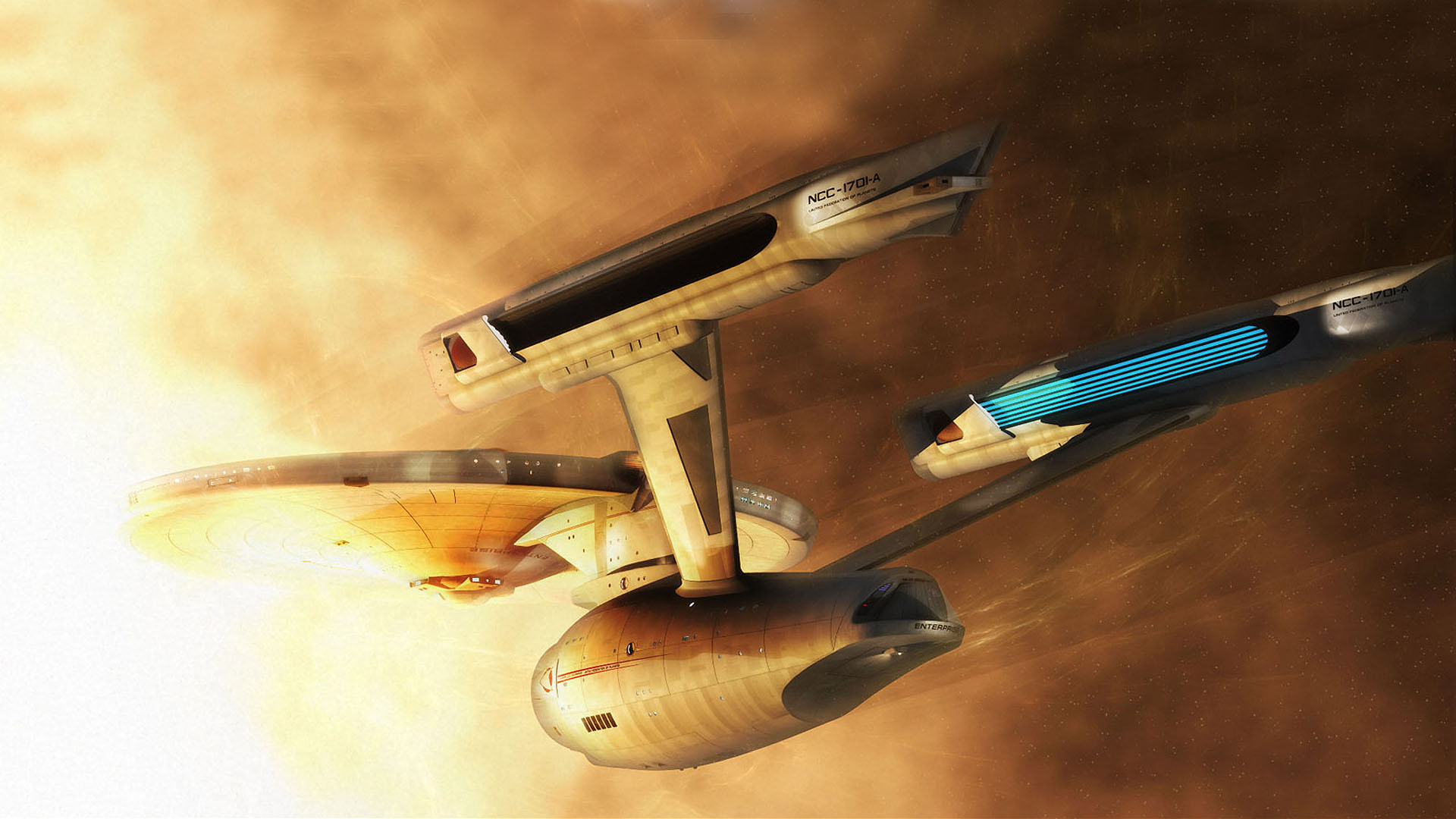 Star Trek USS Enterprise Spaceship Spaceship Science Fiction Artwork 1920x1080