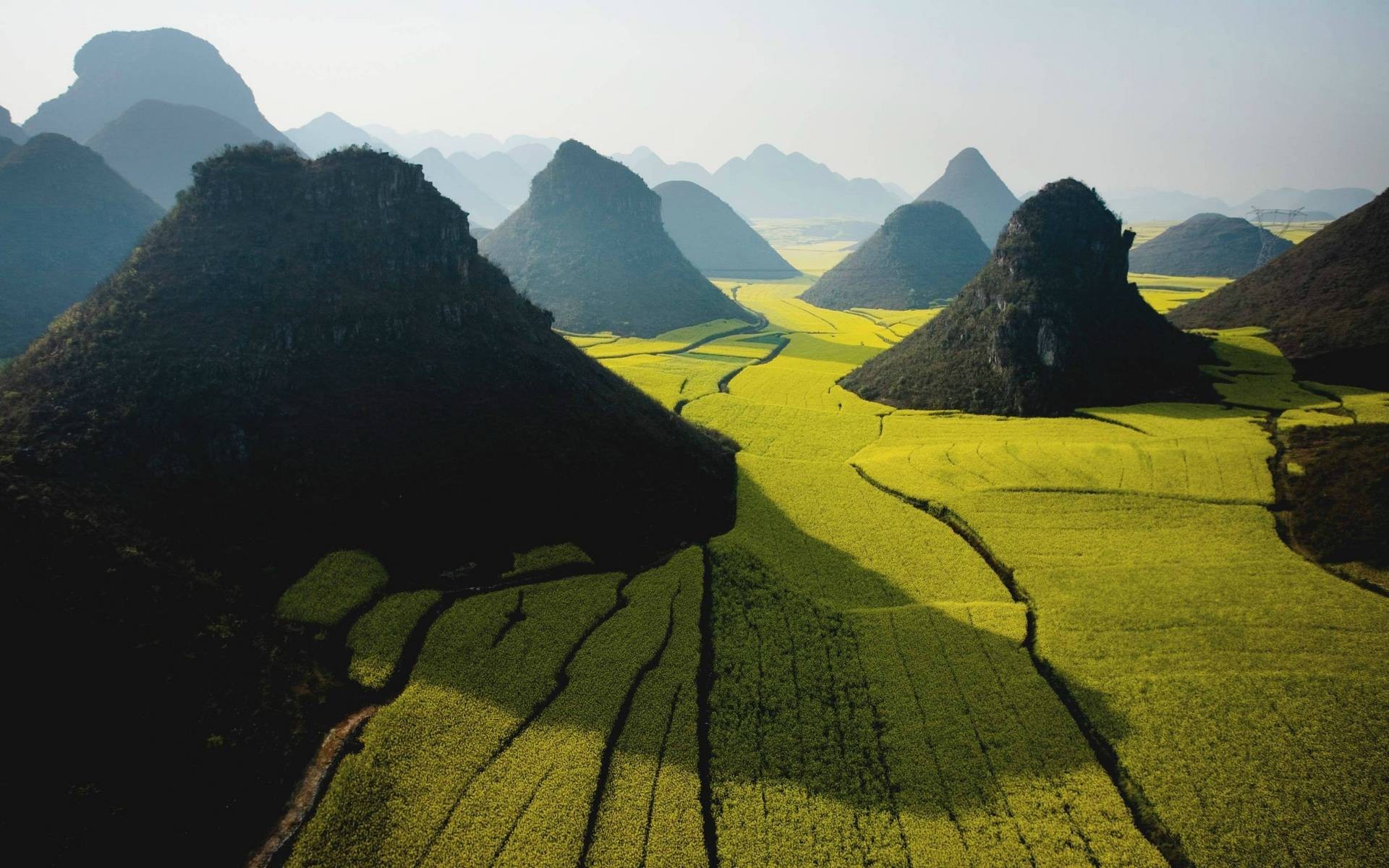 Photography Nature Landscape Rice Paddy Field Mountains Vietnam 1920x1200
