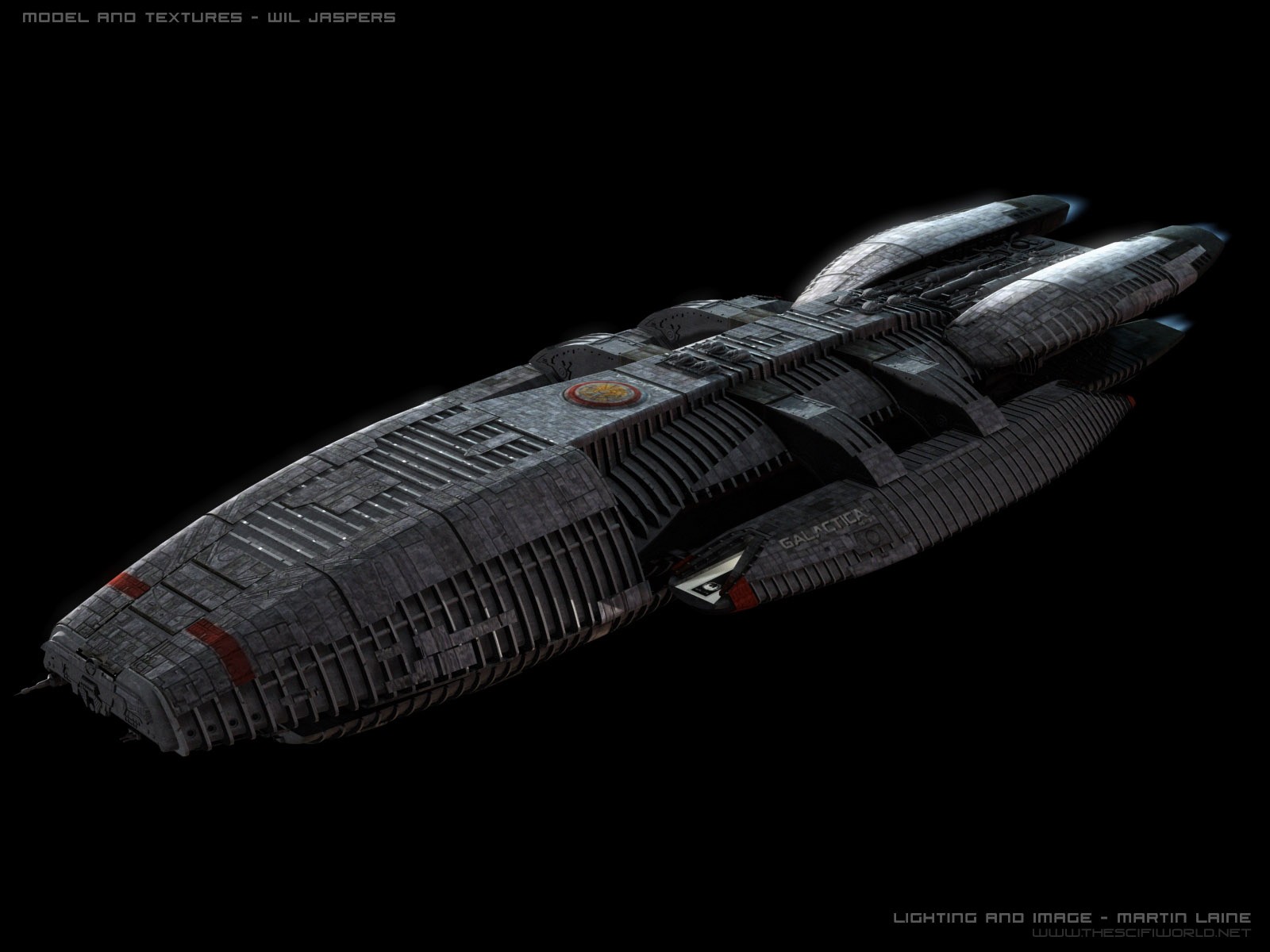 Battlestar Galactica Spaceship 2004 Year Render 1600x1200