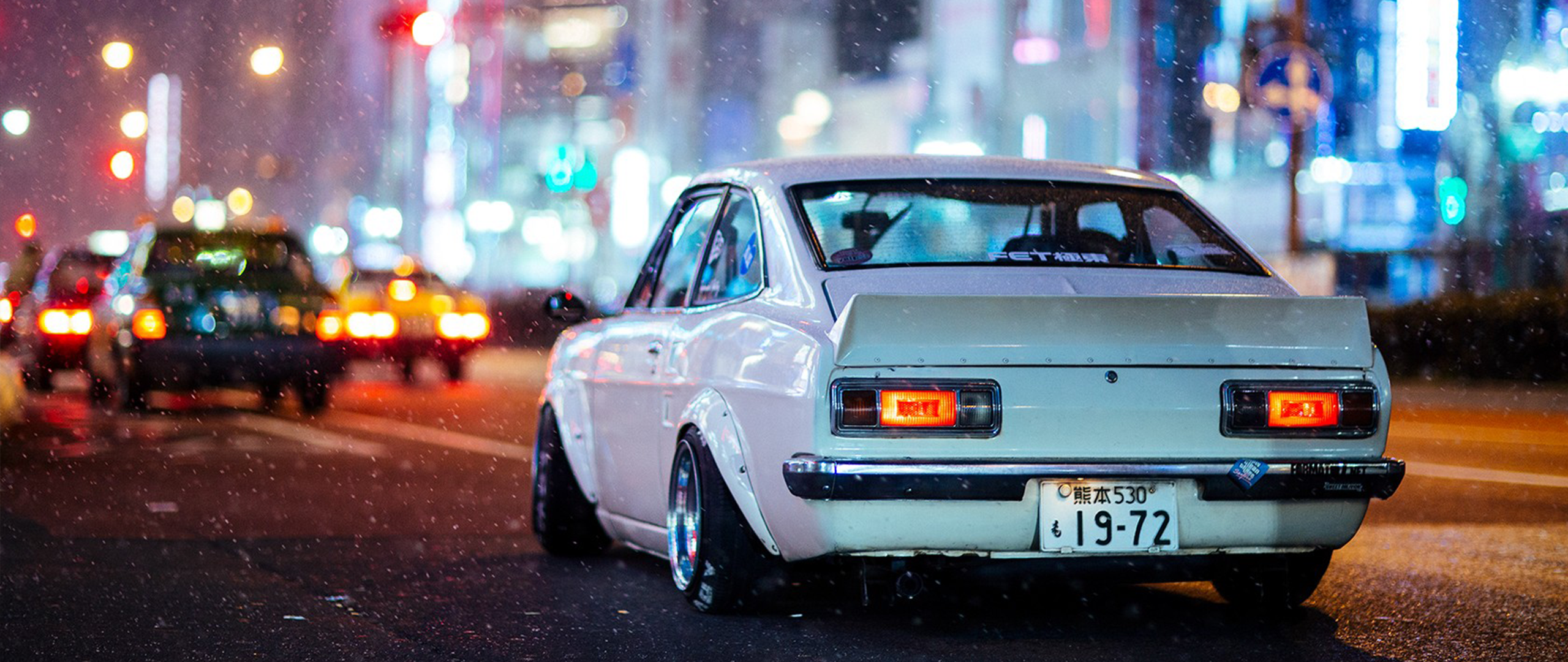 Ultra Wide Car Vehicle Numbers White Cars Datsun 2560x1080