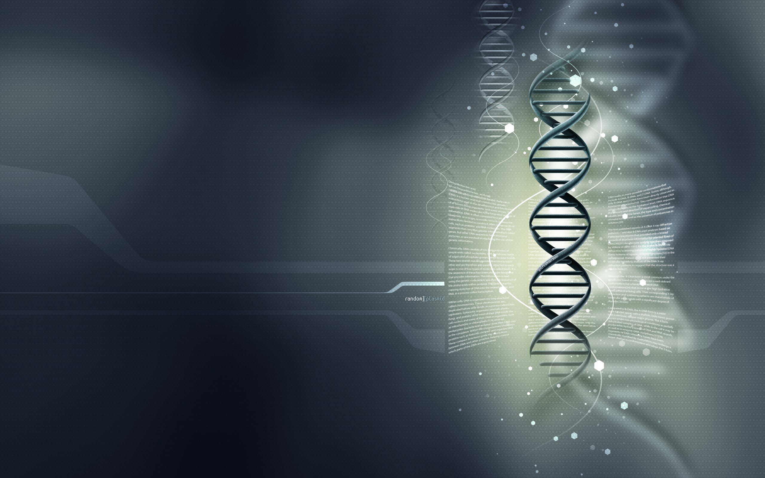 DNA Science Biology Chemistry Digital Art Simple Background Genetics Artwork 2560x1600