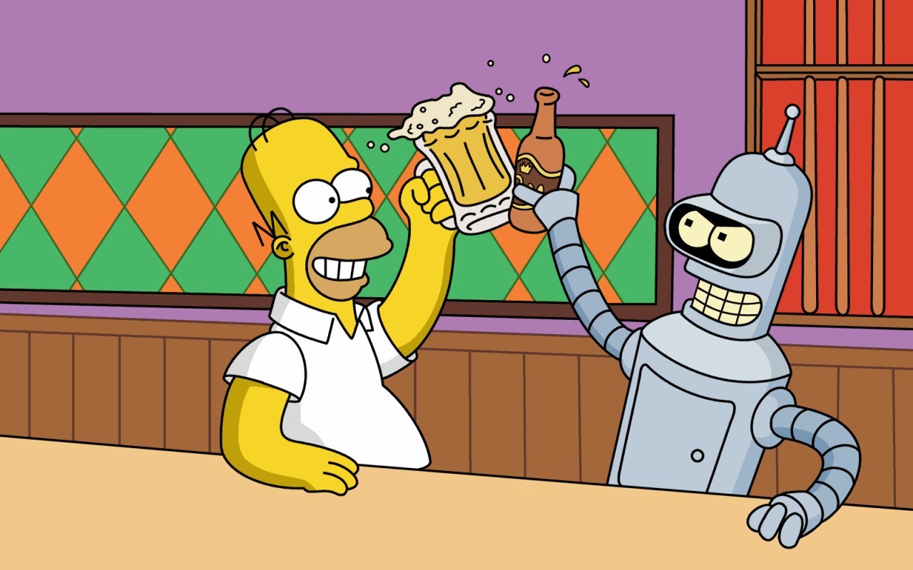 Homer Simpson The Simpsons Bender 1280x800