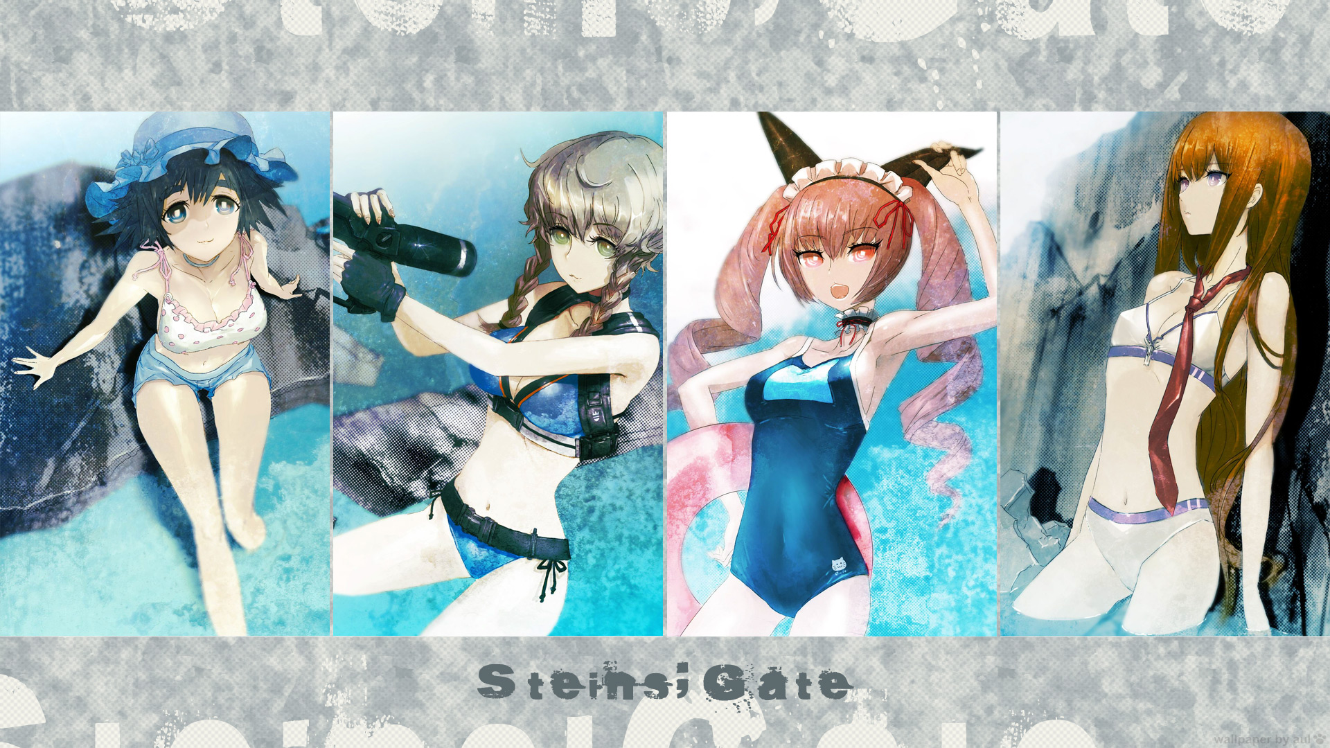 Anime Anime Girls Steins Gate Makise Kurisu Amane Suzuha Faris Nyannyan Shiina Mayuri Collage 1920x1080