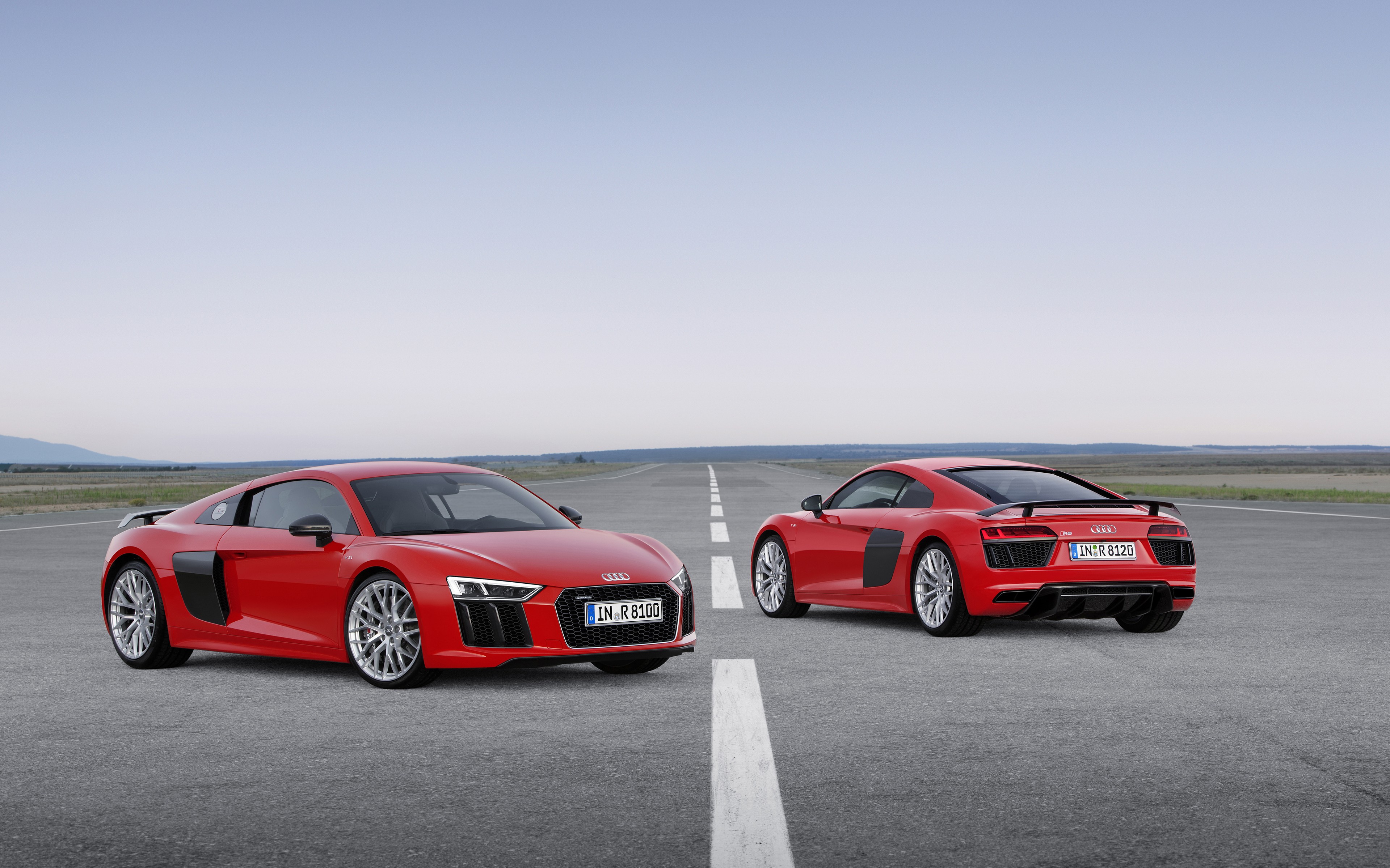 Audi R8 Car Vehicle Super Car Red Cars Front Angle View Audi R8 Type 4S Audi R8 V10 Plus 3840x2400