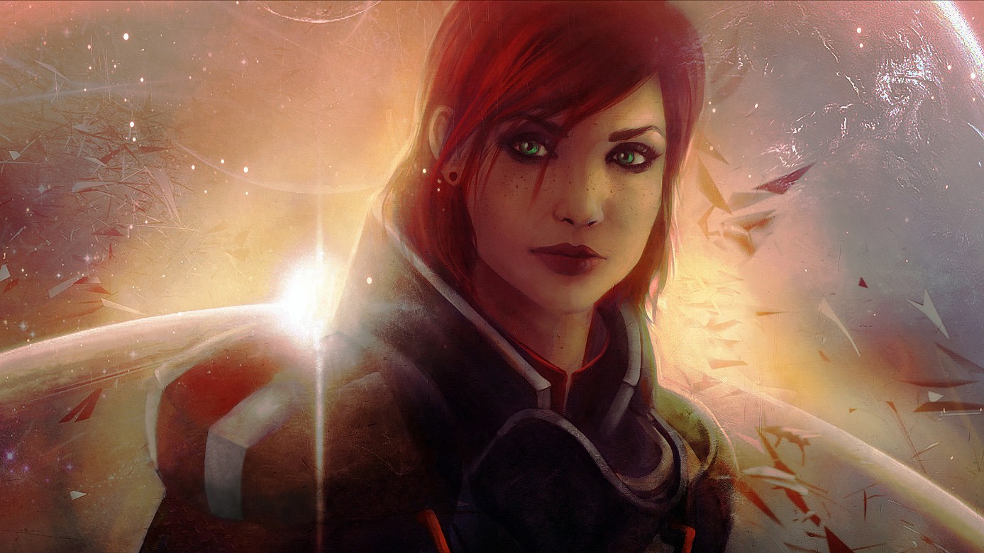 Mass Effect Commander Shepard Jane Shepard Space Video Games Mass Effect 3 1387x780