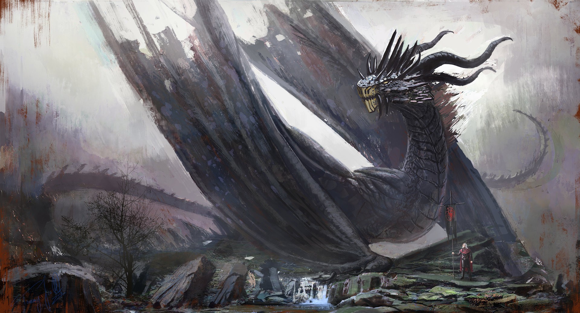 Artwork Fantasy Art Dragon Game Of Thrones House Targaryen 1920x1037