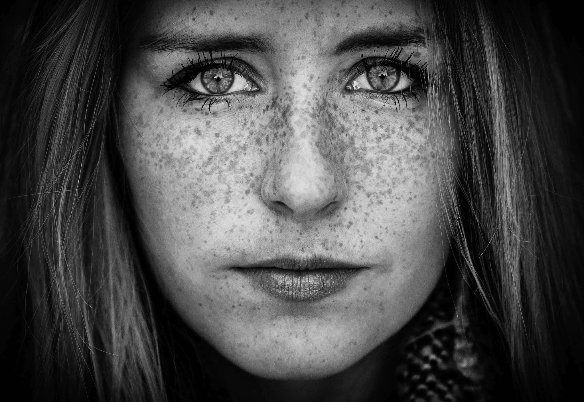 DAVALi Photography 500px Portrait Monochrome Face Women Model 2048x1409