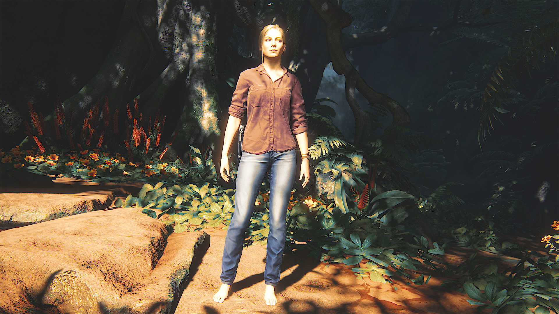 Uncharted 4 A Thiefs End Elena Fisher Barefoot Filter Elena Naughty Dog Video Game Girls PlayStation 1920x1080