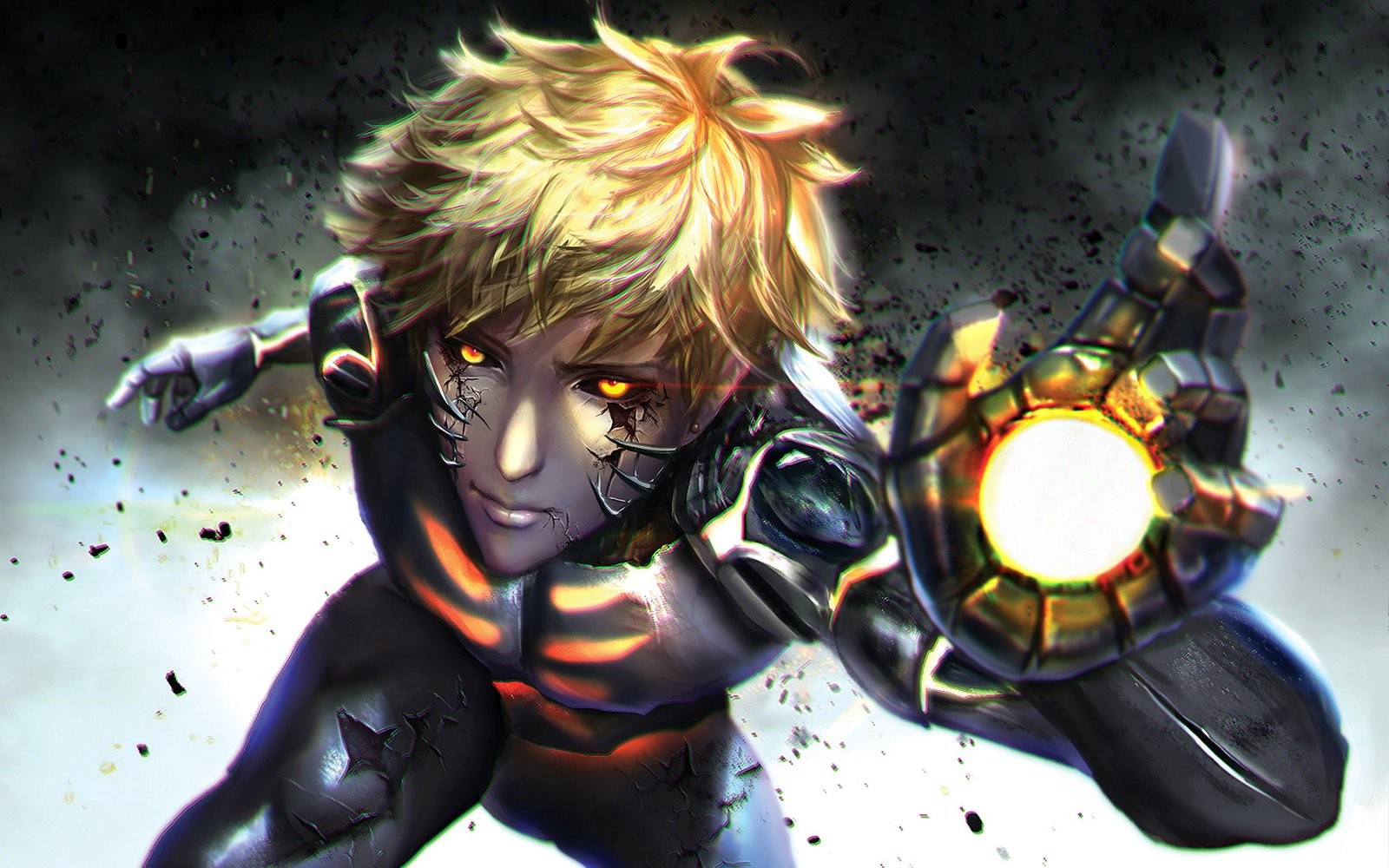 Genos One Punch Man Robot Androids Blonde Short Hair 1600x1000