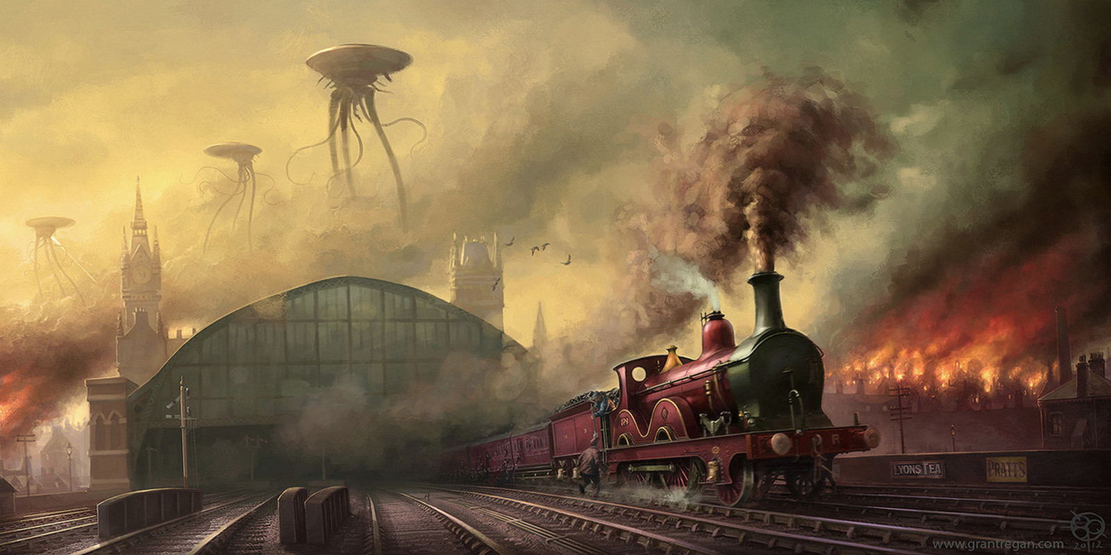 Science Fiction Rail Yard War Of The Worlds H G Wells Train London 1600x800