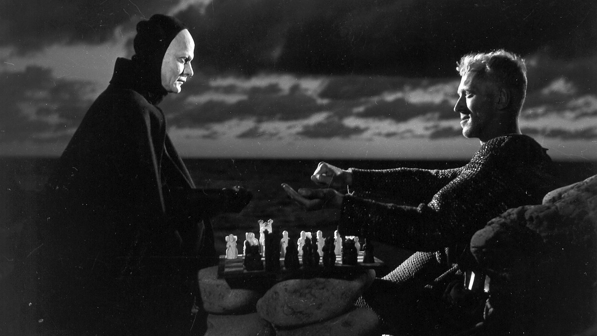 Movie Scenes Movies The Seventh Seal Death Monochrome Chess 1920x1080