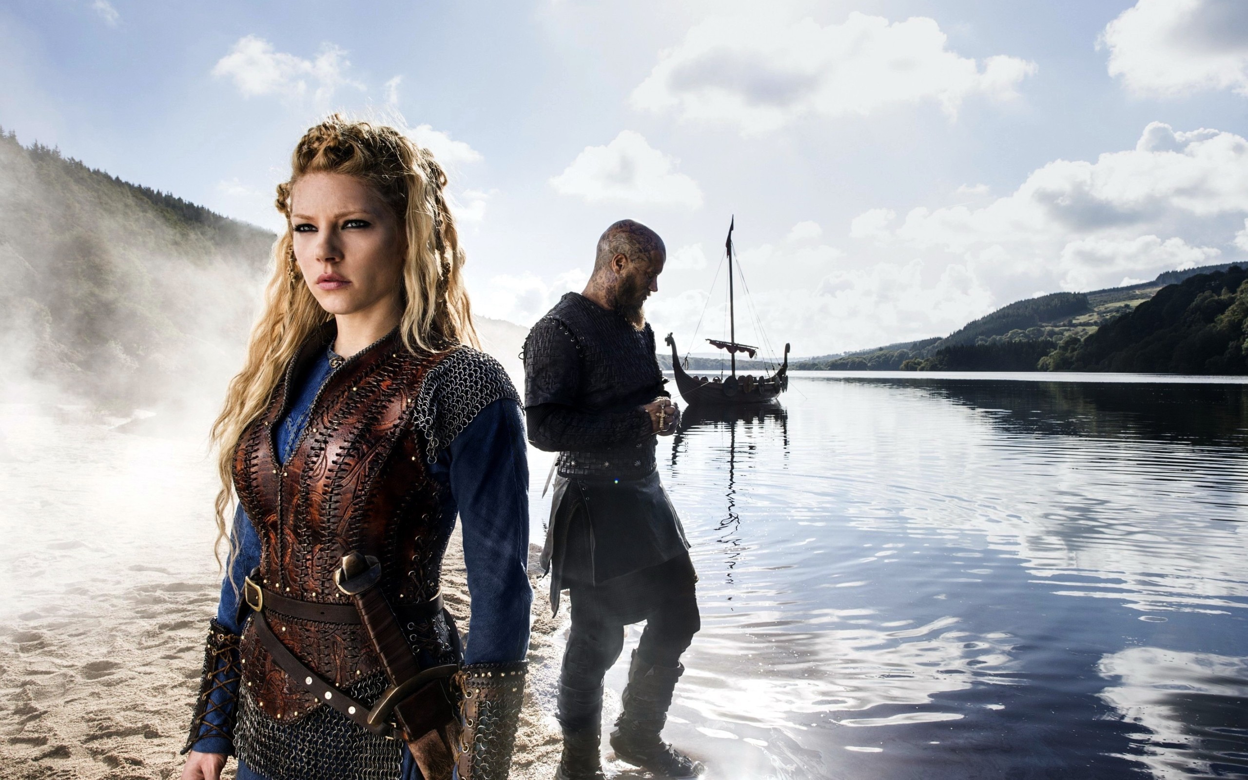 Vikings TV Series Vikings Lagertha Lothbrok Katheryn Winnick Women Blonde Ragnar Lodbrok Travis Fimm 2560x1600