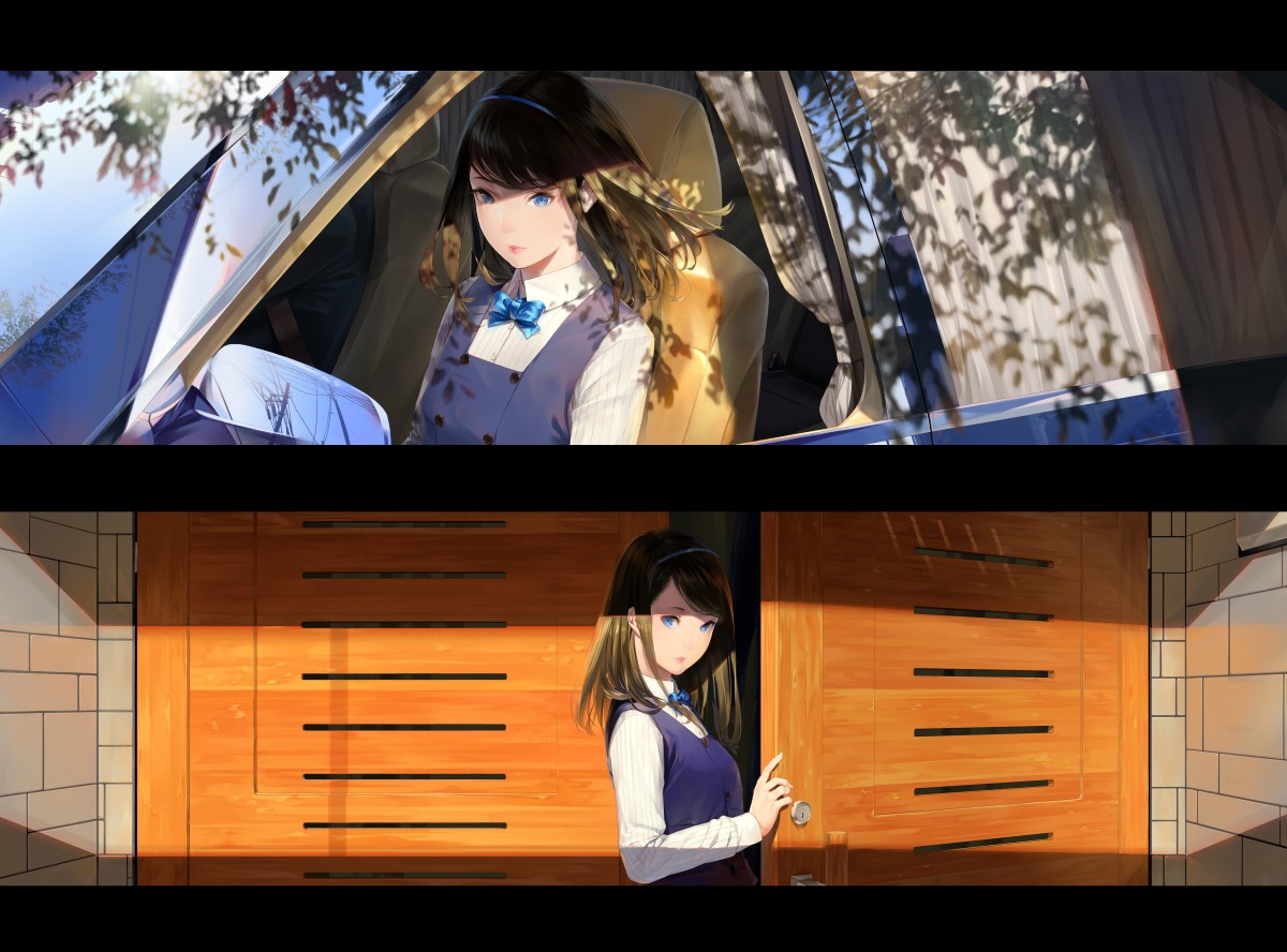 Sawasawa Car Door Anime Girls 1200x888