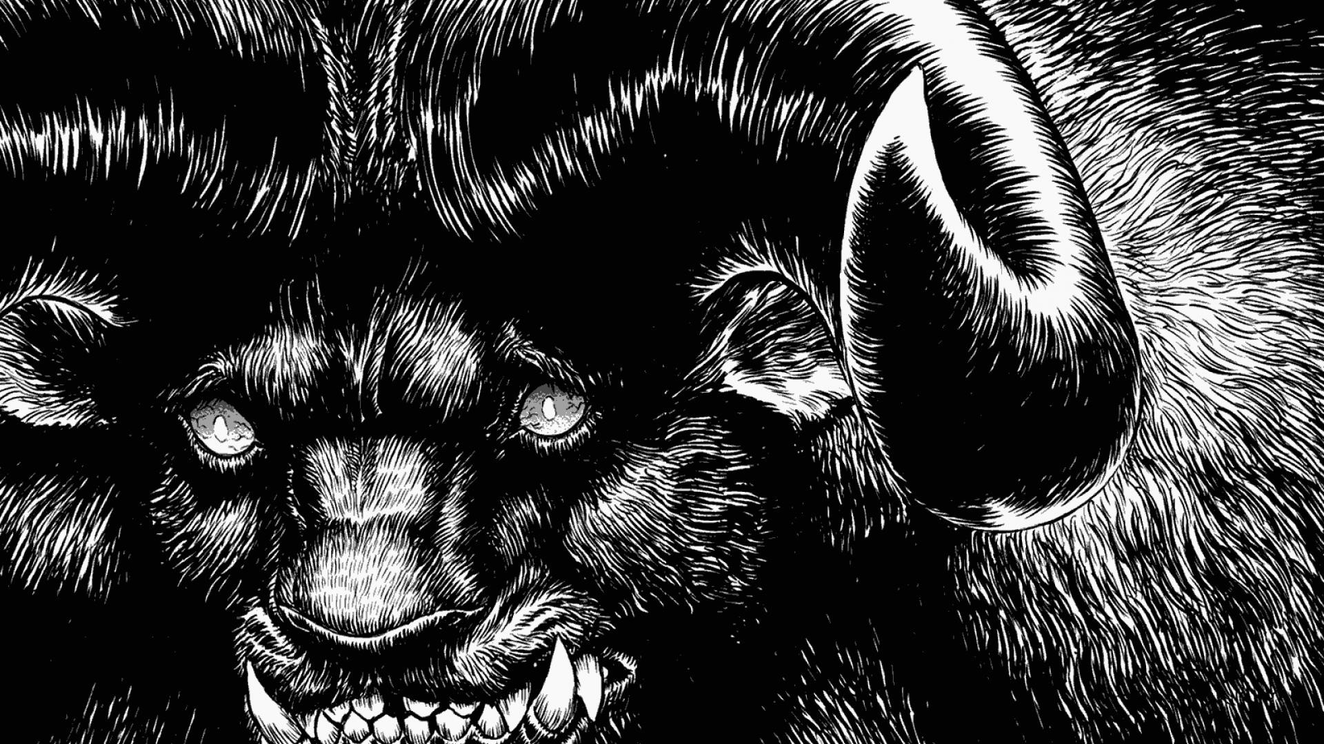 Kentaro Miura Berserk Zodd Black Artwork Demon Horns Demon Horns 1920x1080