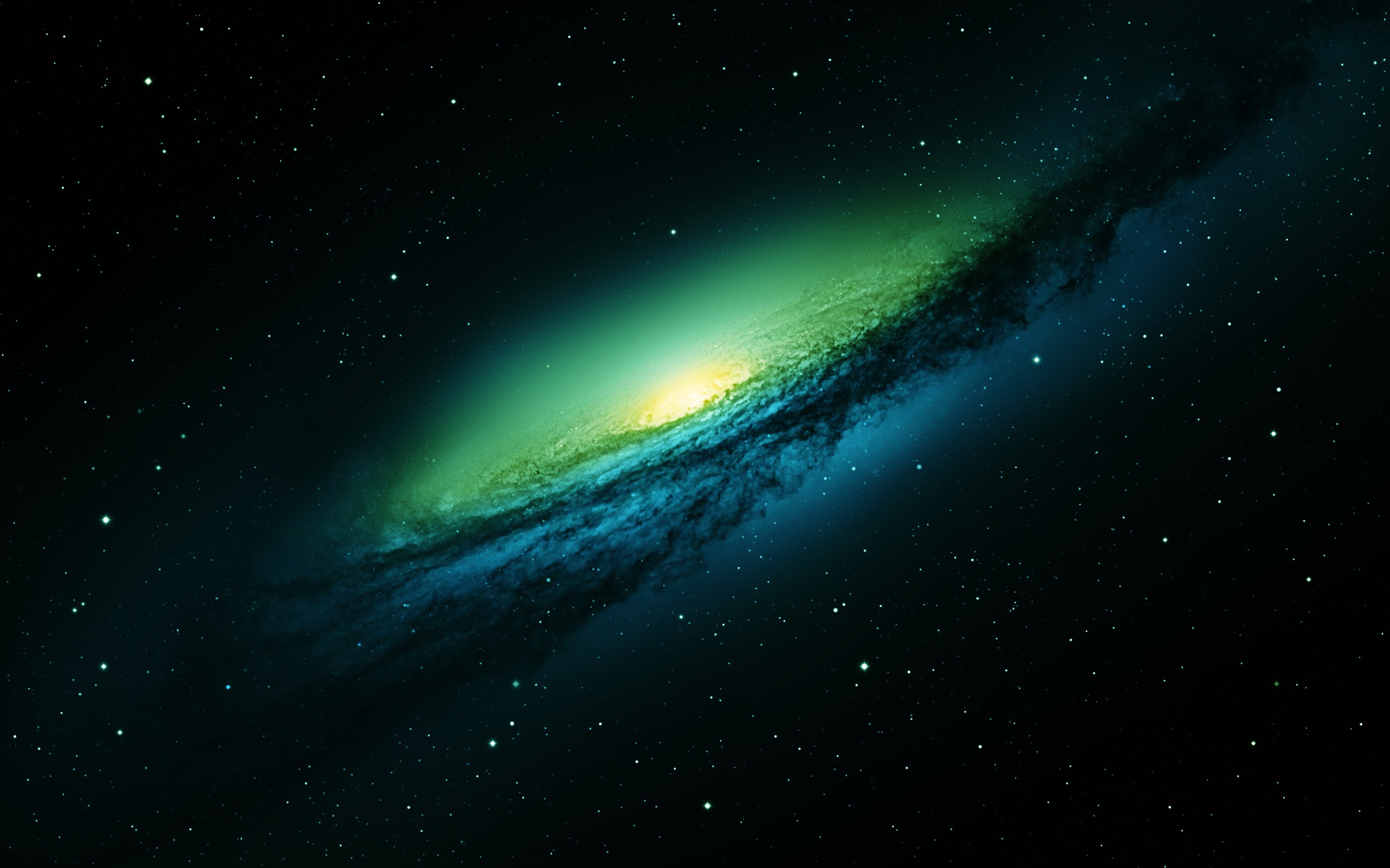 Green Stars Galaxy Space NGC 3190 2880x1800