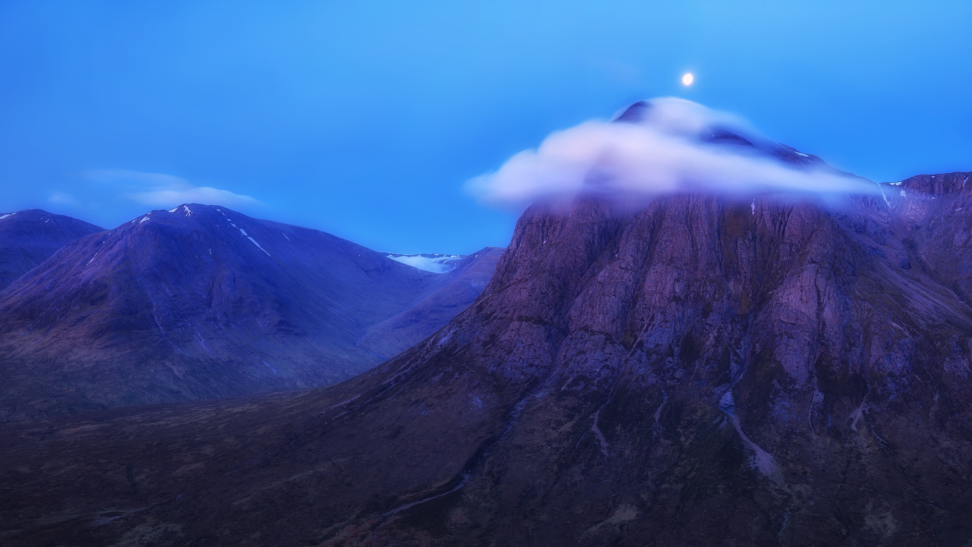 Mountains Blue Peak Scotland Scottish Highlands 1920x1080