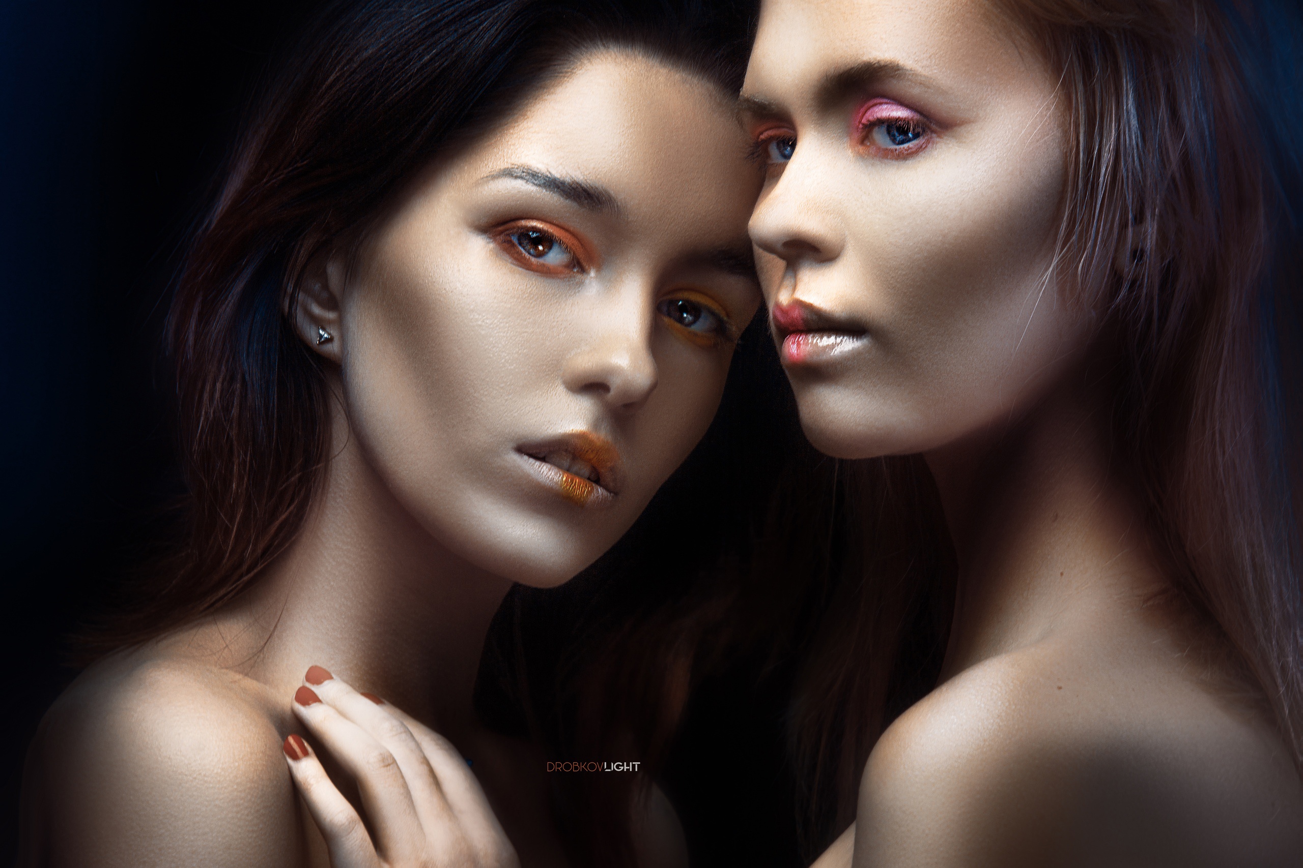 Women Model Makeup Alexander Drobkov Portrait Face Two Women Wallpaper Resolution2560x1707 