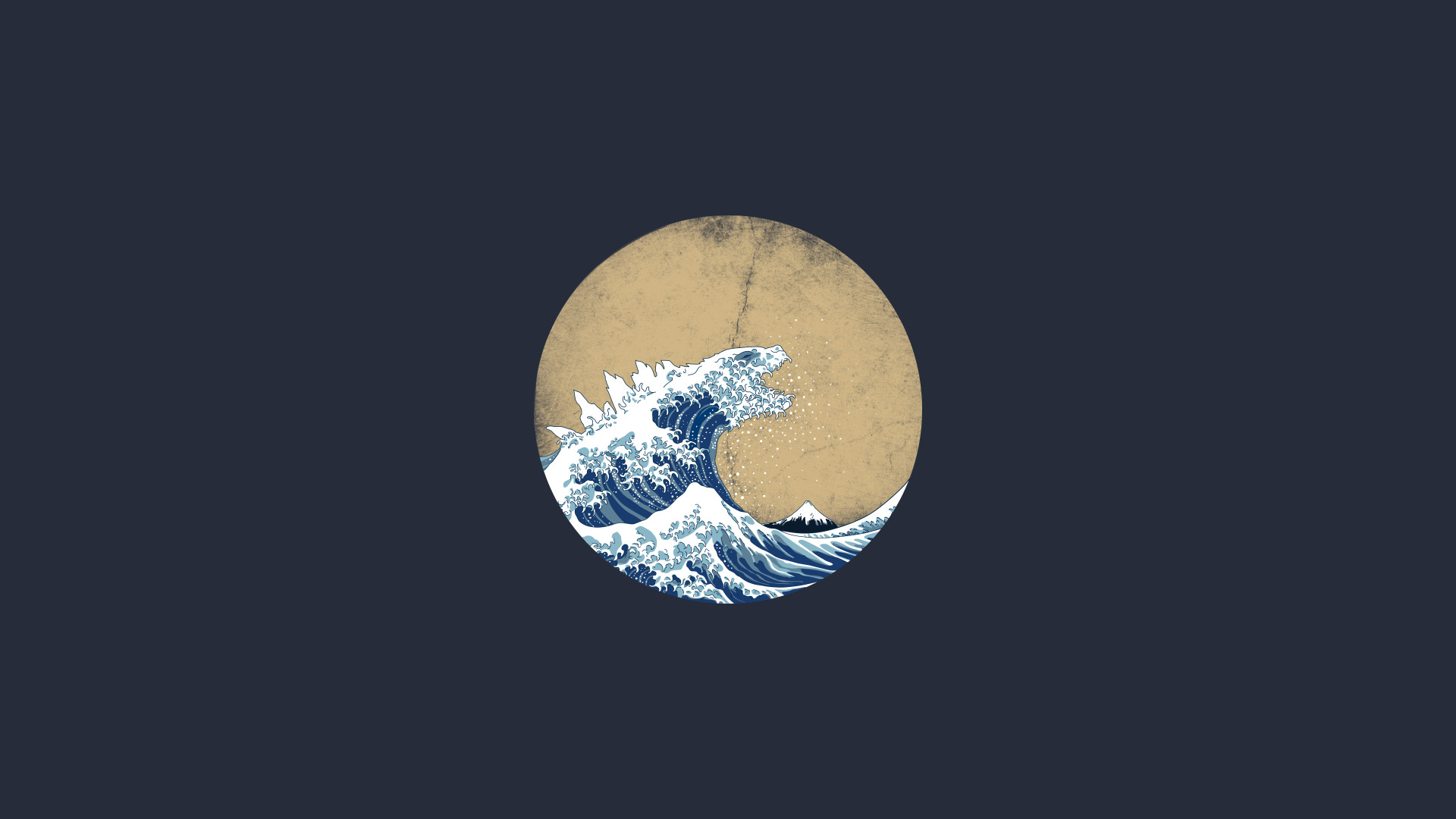Waves Digital Art Artwork Minimalism The Great Wave Off Kanagawa 1920x1080