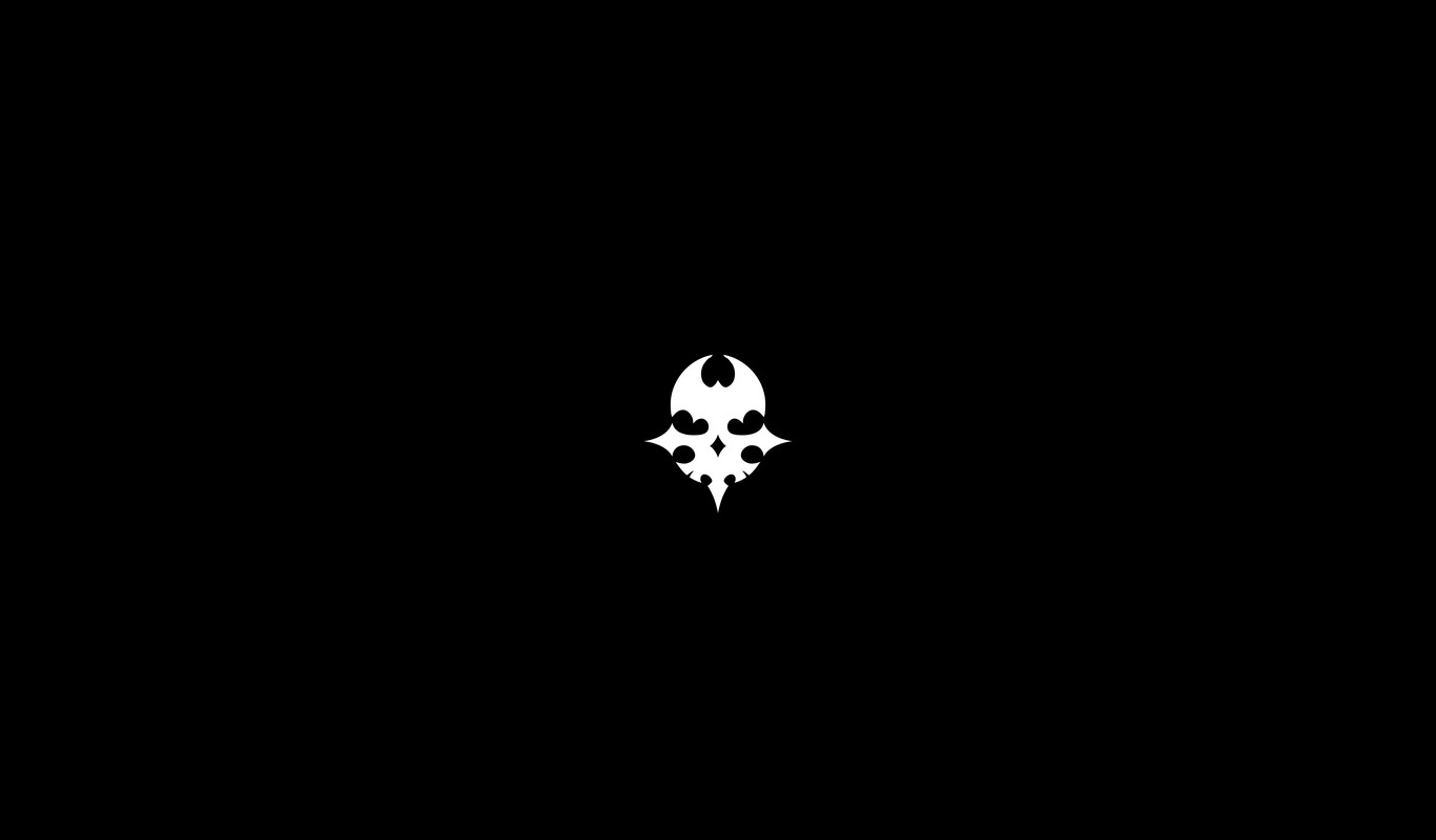 The World Ends With You Black Background Skull Minimalism Monochrome 1366x800