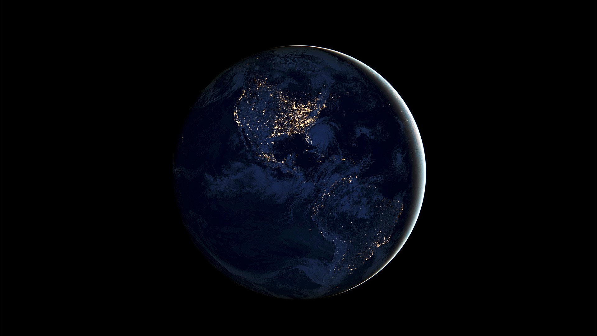 Earth Space Planet North America South America Night 1920x1080