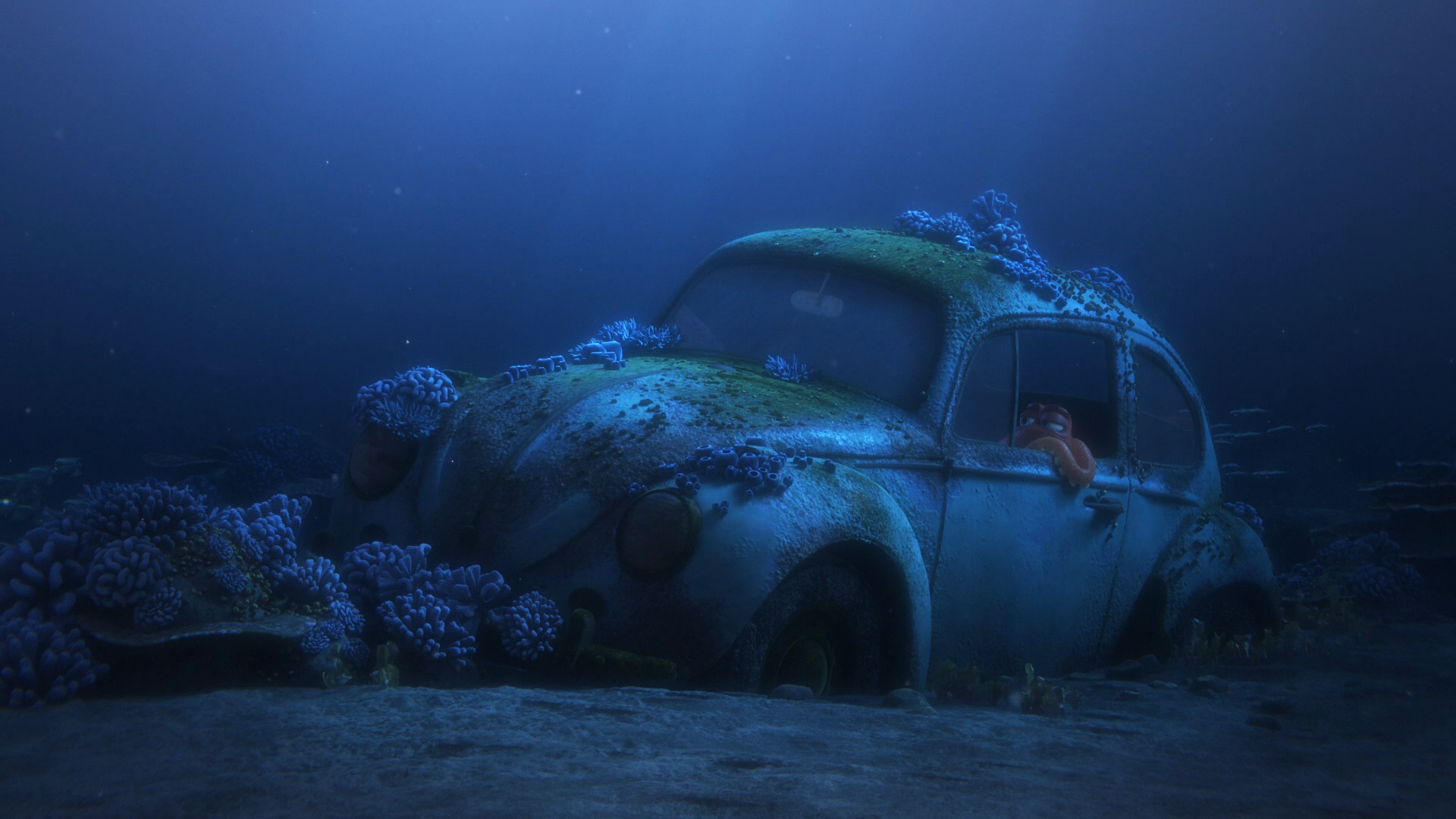 Finding Dory Pixar Animation Studios Disney Pixar Movies Animated Movies Volkswagen Beetle Blue 1920x1080