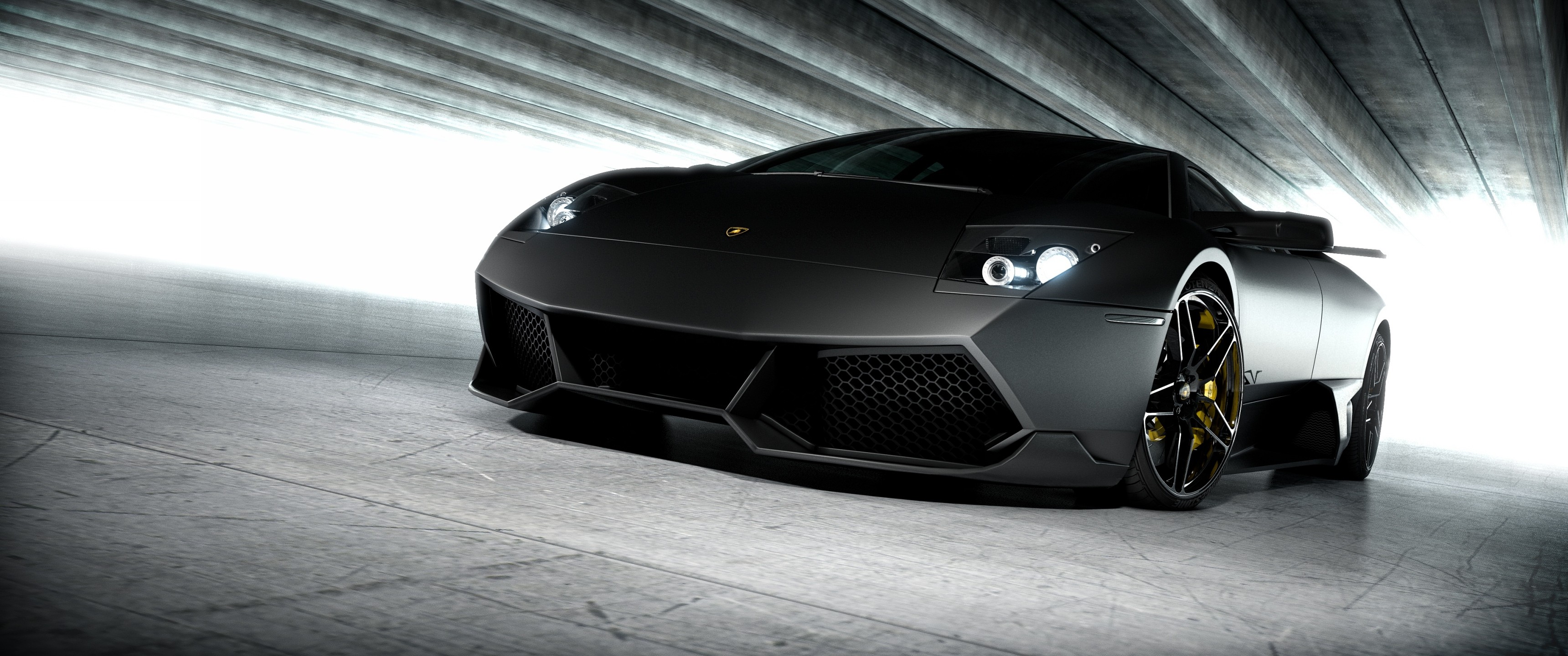 Lamborghini Murcielago LP 670 4 SV Car Lamborghini Black Cars Vehicle 3440x1440