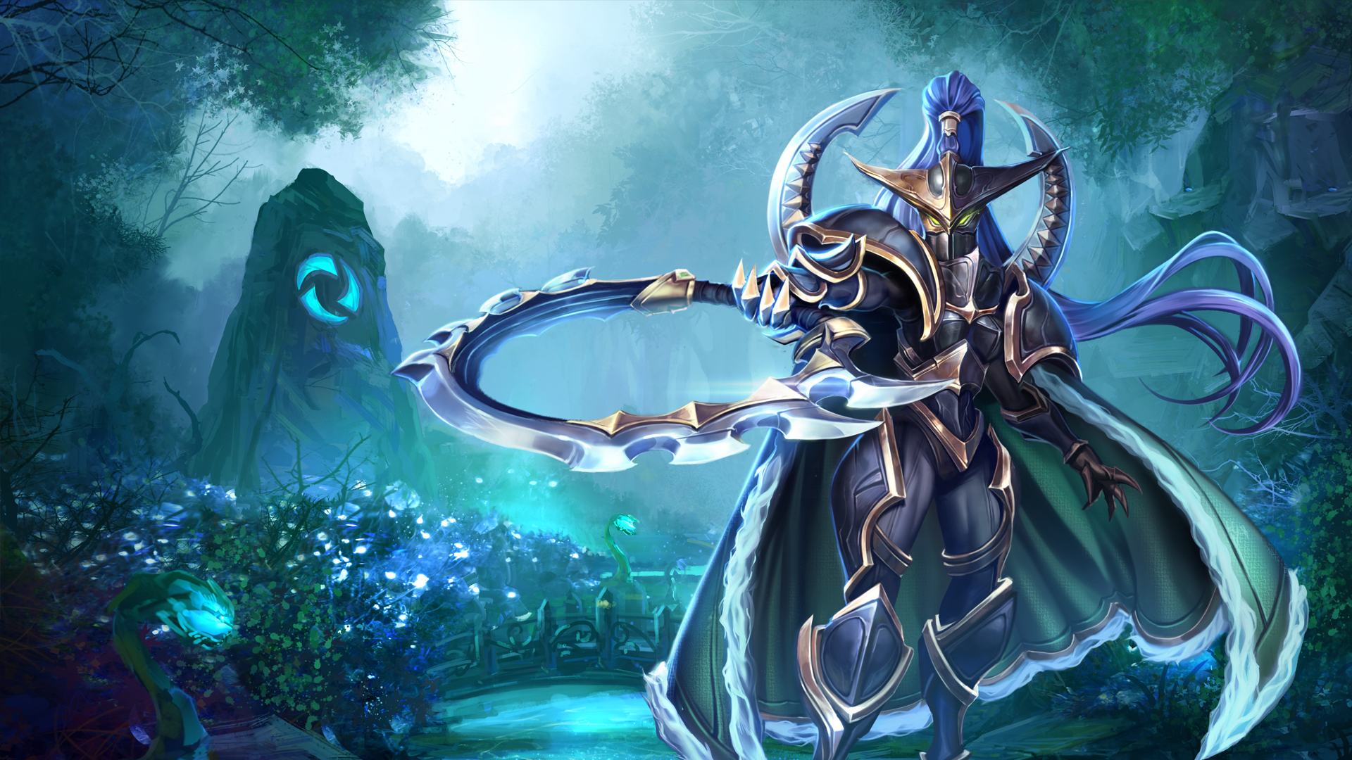 Blizzard Entertainment Video Games Heroes Of The Storm Warcraft Maiev Shadowsong Blue Cyan 1920x1080