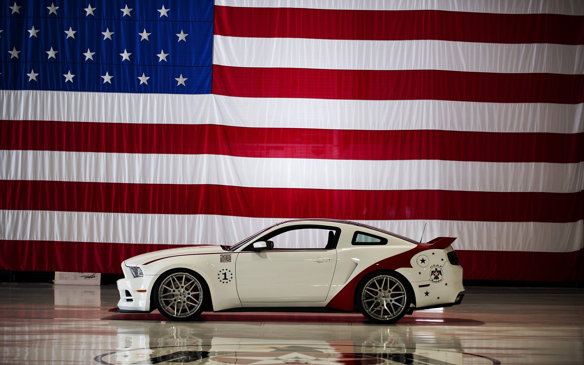 Car Ford Ford Mustang Ford Mustang GT Ford Mustang GT US AirForce Edition Stars And Stripes 1920x1200
