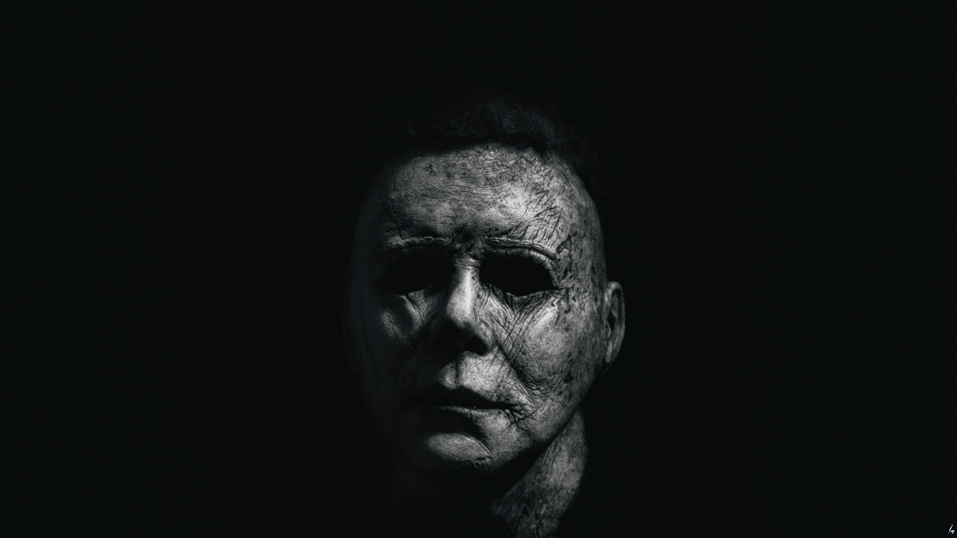 Michael Myers Fan Art Digital Art Photoshop Creepy Horror Face Black Black Background Scars Men Blac 3840x2160