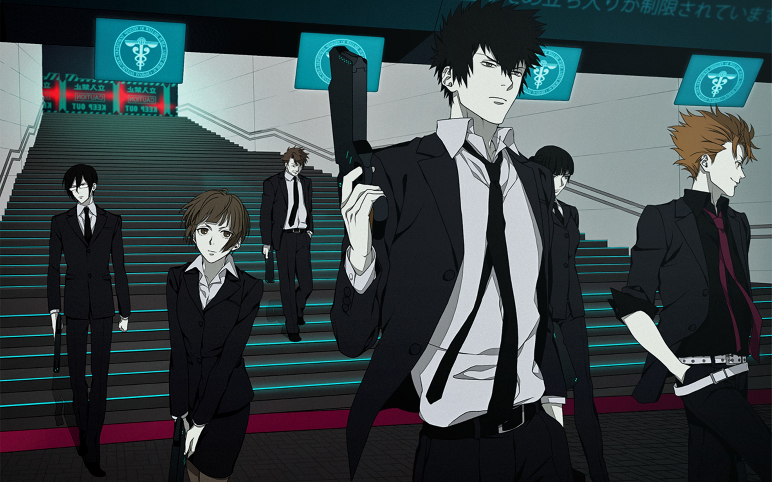 Psycho Pass Shinya Kogami Tsunemori Akane Anime Anime Boys Anime Girls Gun 2560x1600