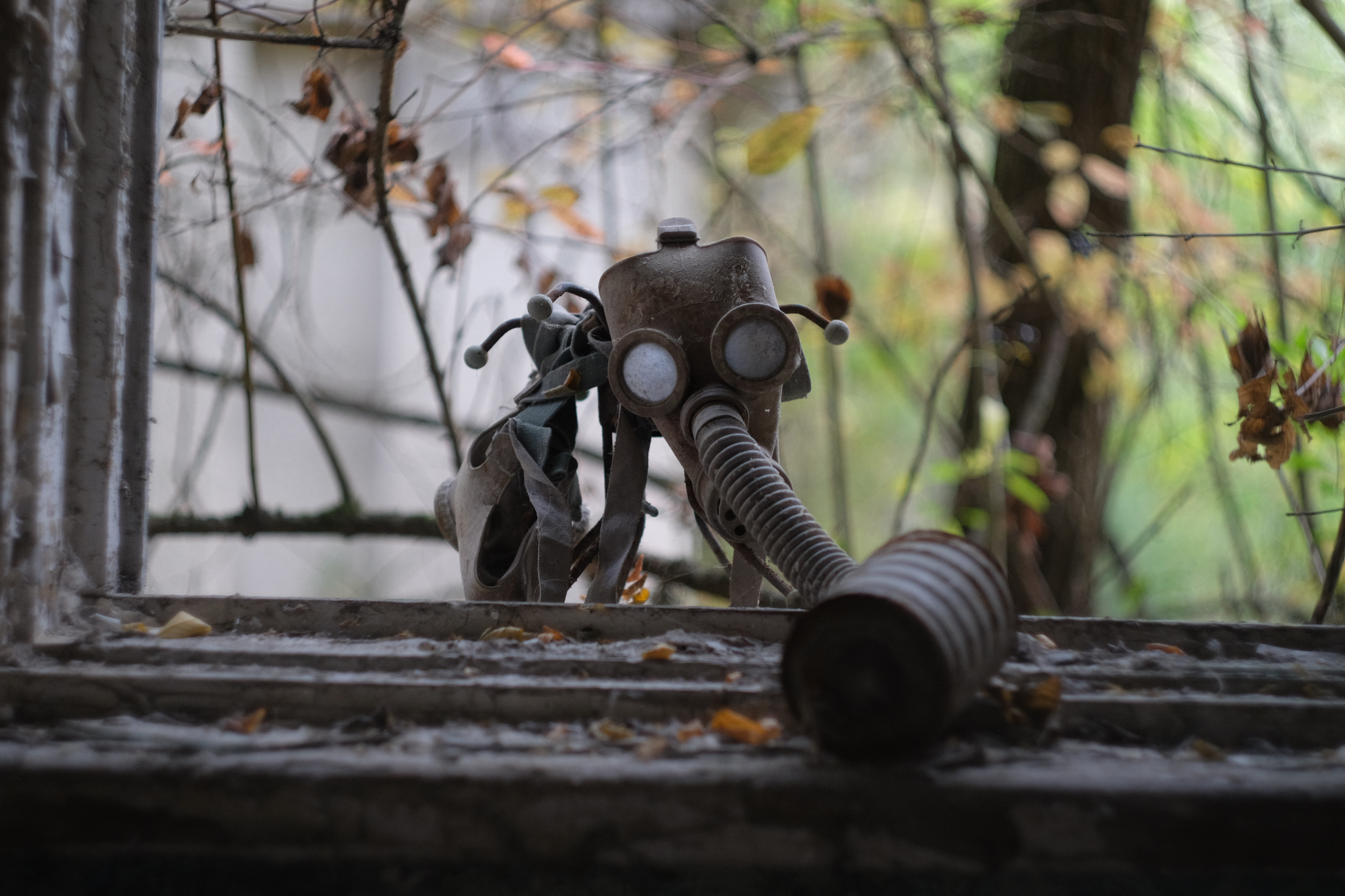 Chernobyl Gas Masks Bokeh Abandoned 4896x3264