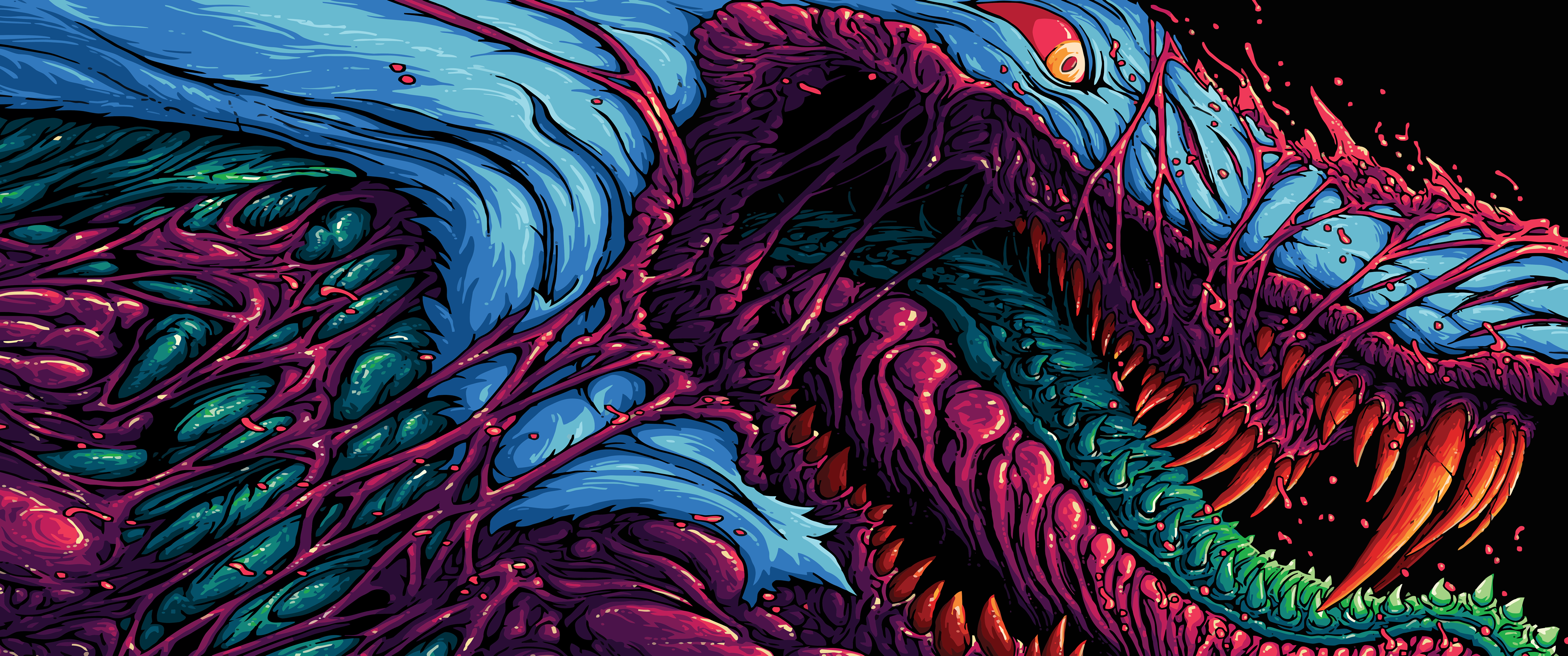 Brock Hofer Digital Art Artwork Creature Fictional Creatures 3440x1440