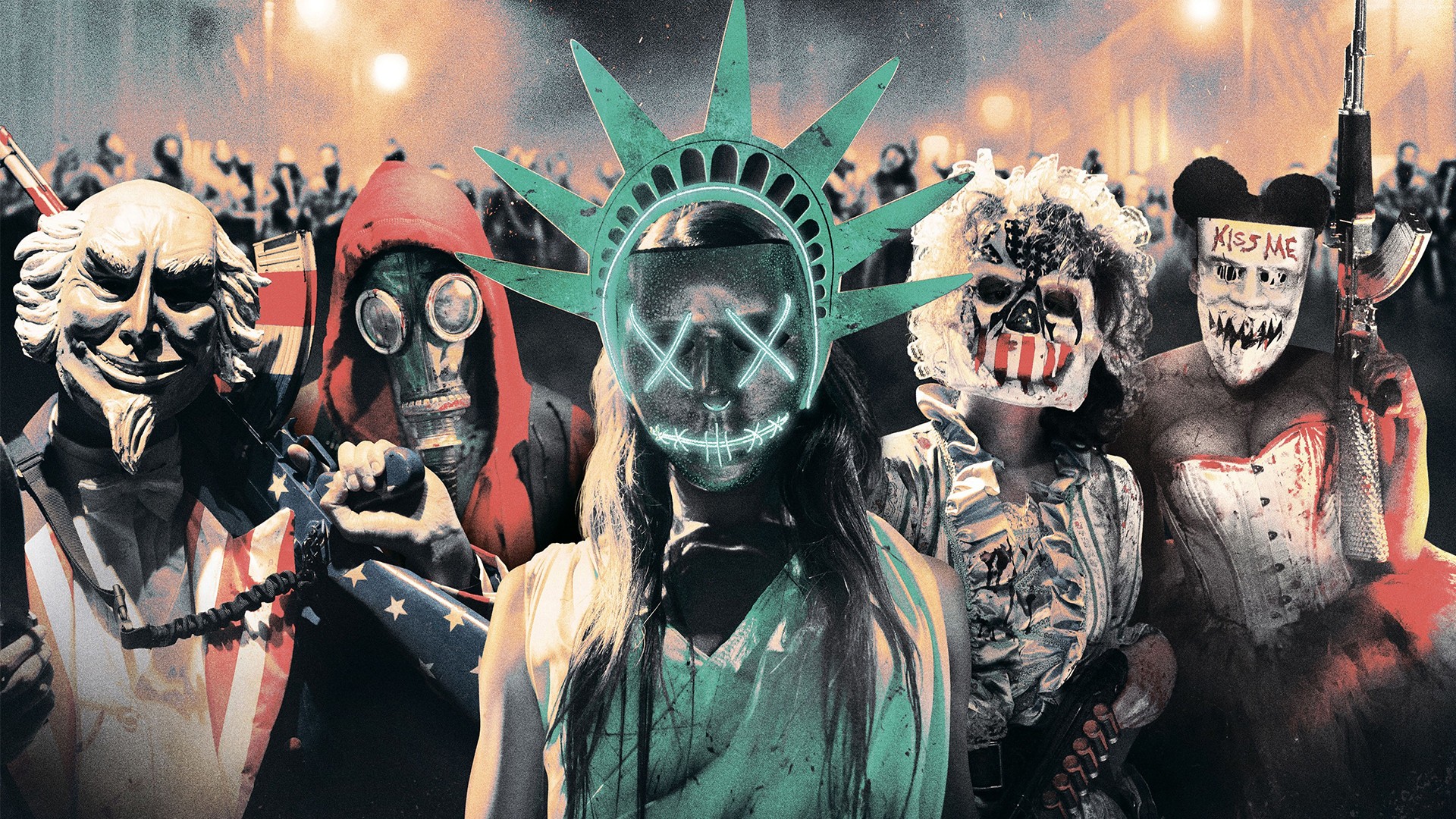 The Purge Mask Statue Of Liberty 1920x1080