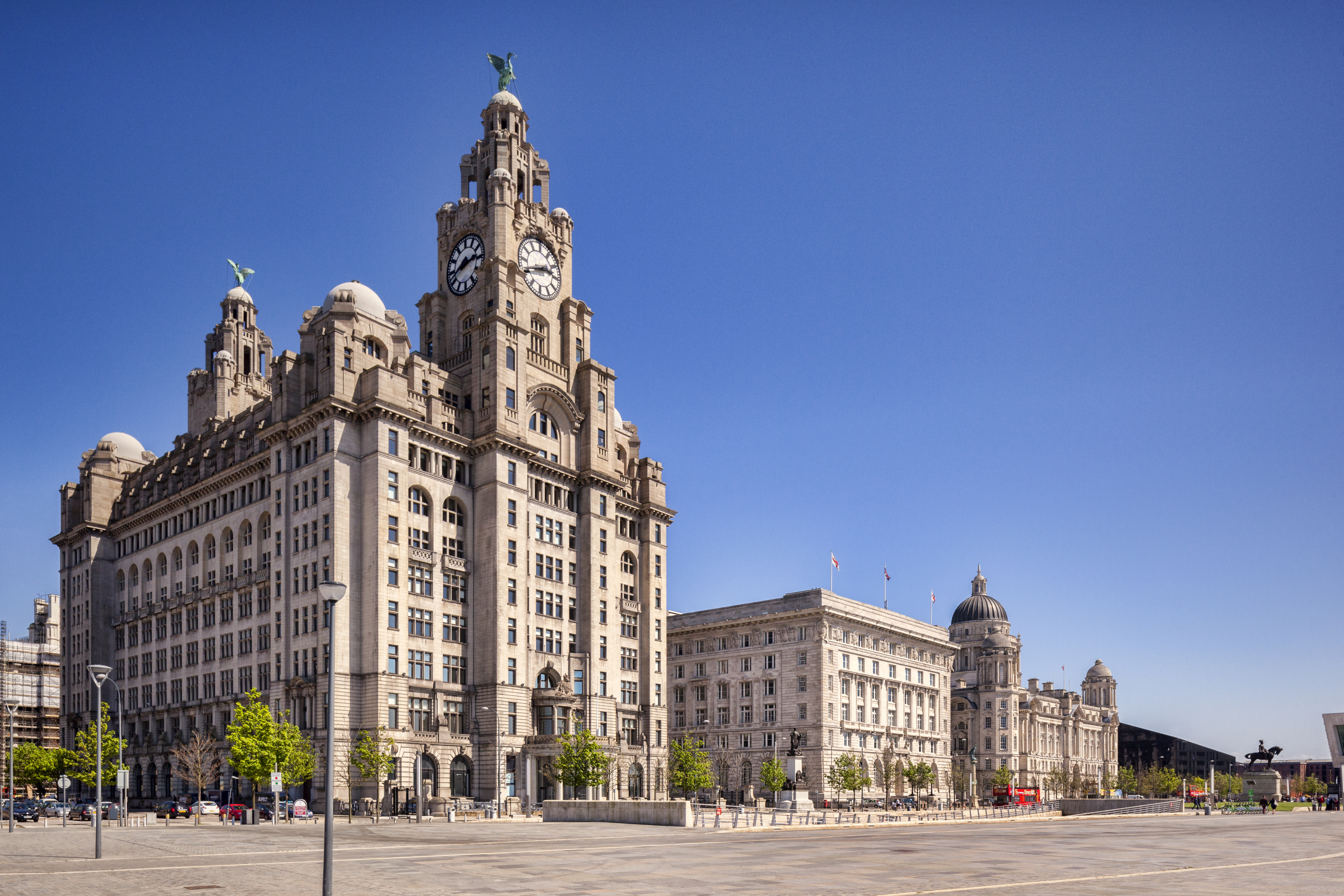Liverpool England Building City Town Square Clock Tower 5501x3667