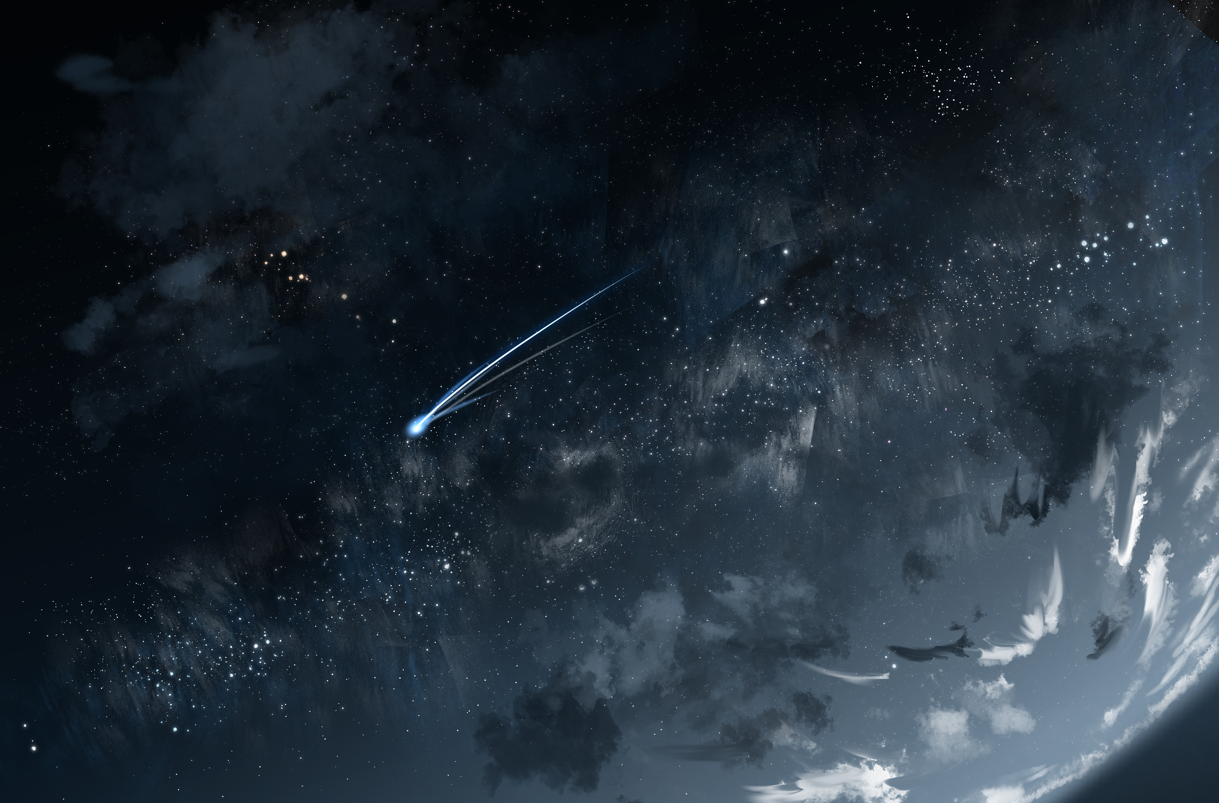 Planet Space Meteors 4000x2635