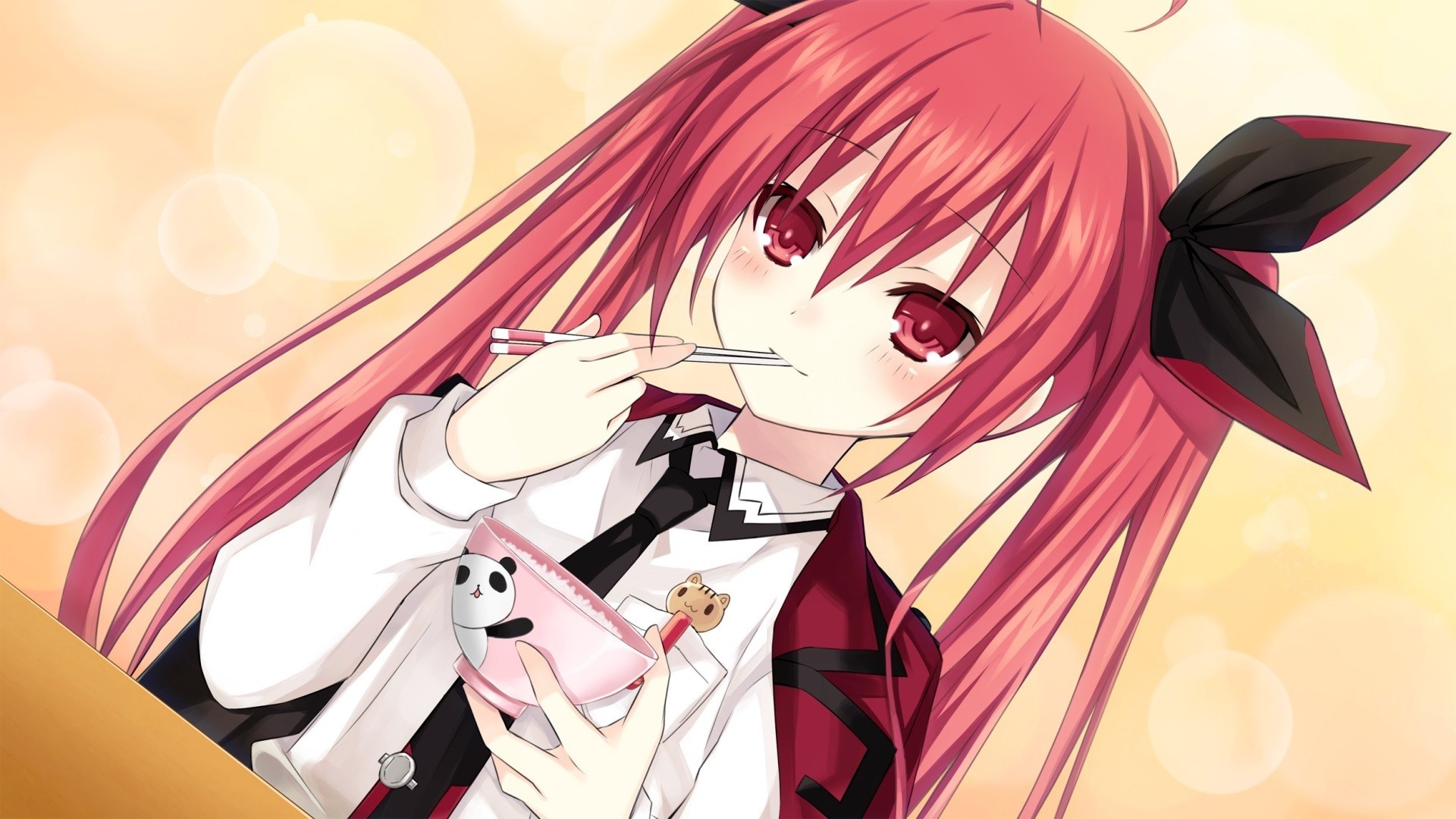 Anime Anime Girls Date A Live Itsuka Kotori Twintails Eating Redhead 1920x1080