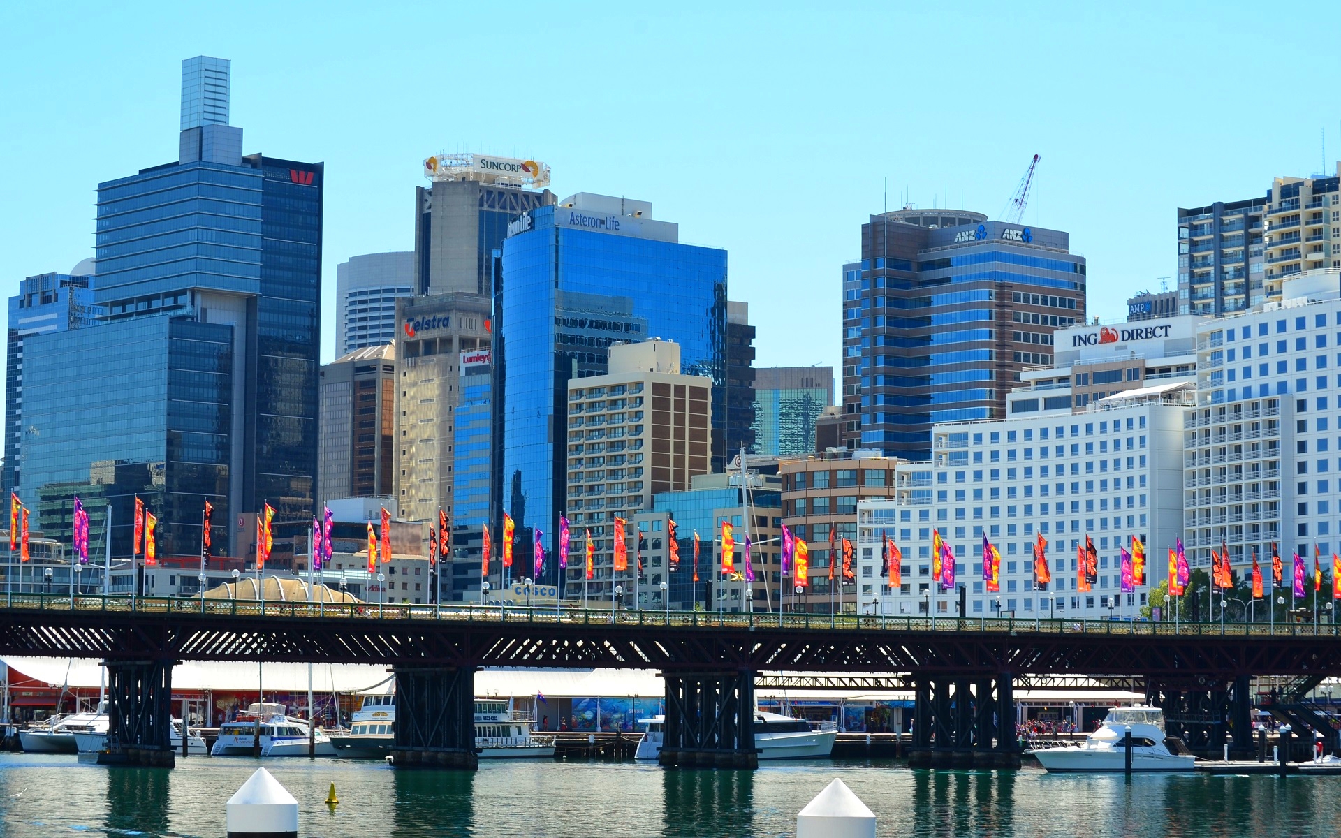 Bridge Darling Harbour Sydney City Building 1920x1200