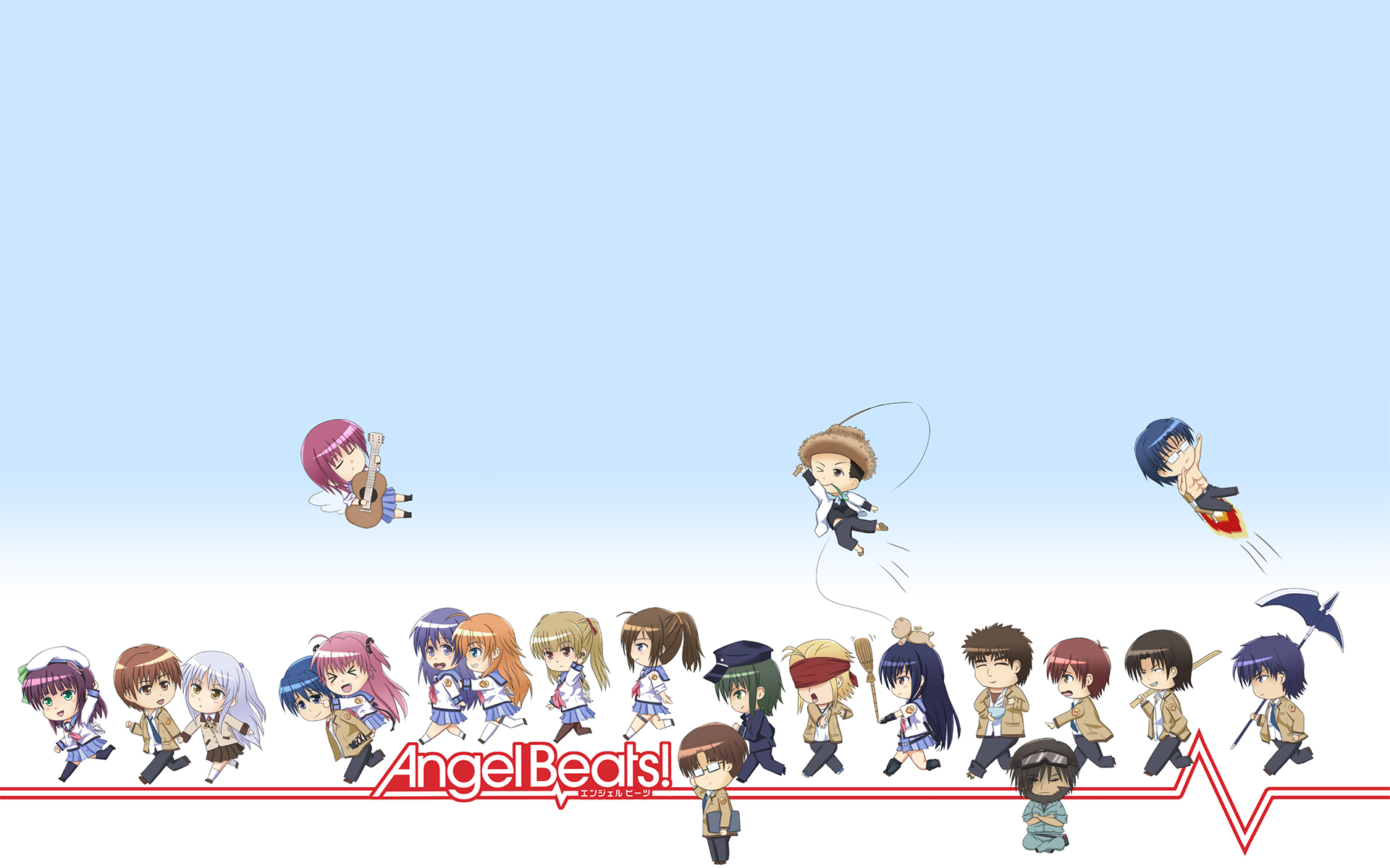 Chaa Angel Beats Saitou Angel Beats Fujimaki Angel Beats Hinata Hideki Hisako Angel Beats Miyuki Iri 1920x1200